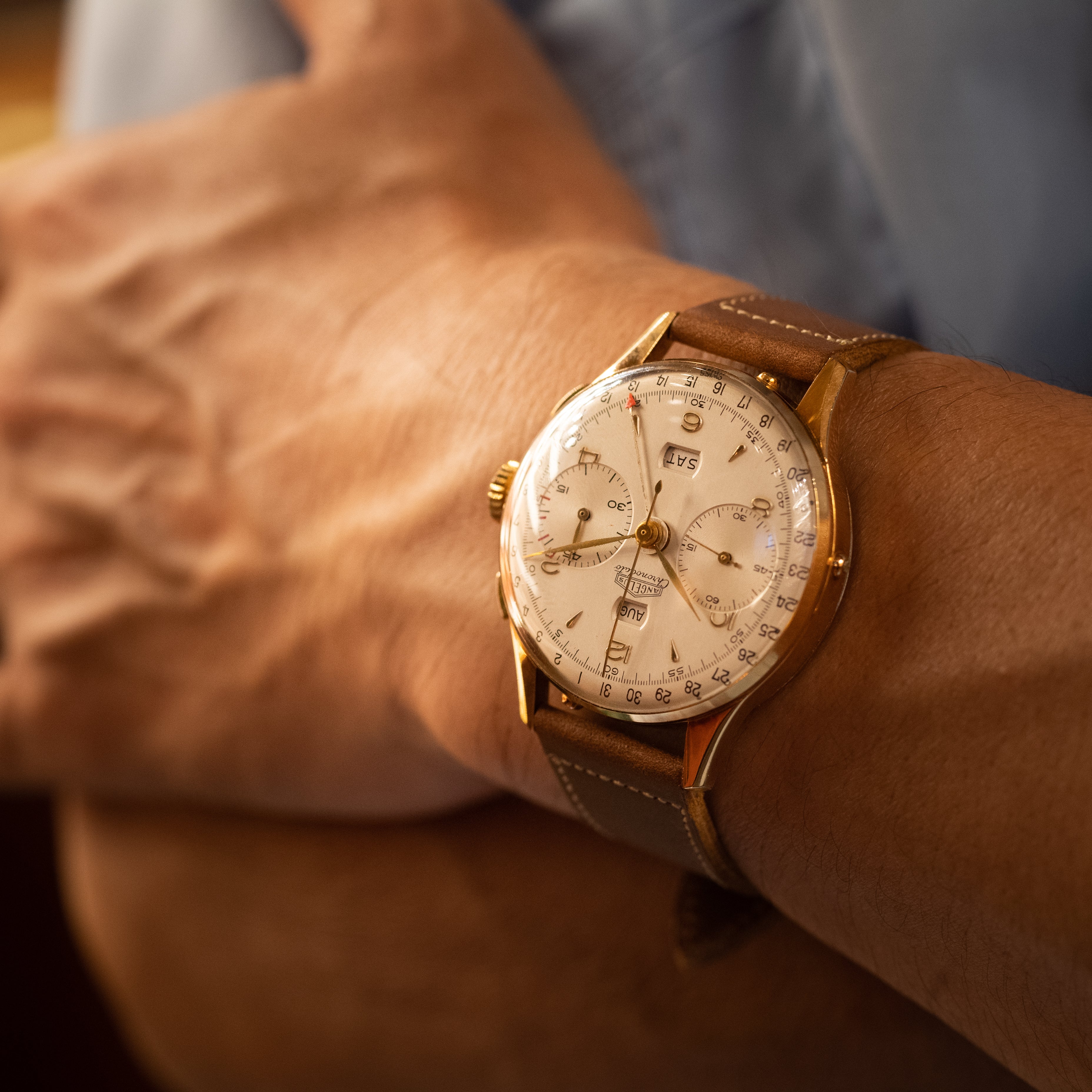 ANGELUS クロノデイト トリプルカレンダー クロノグラフ 1940年代製