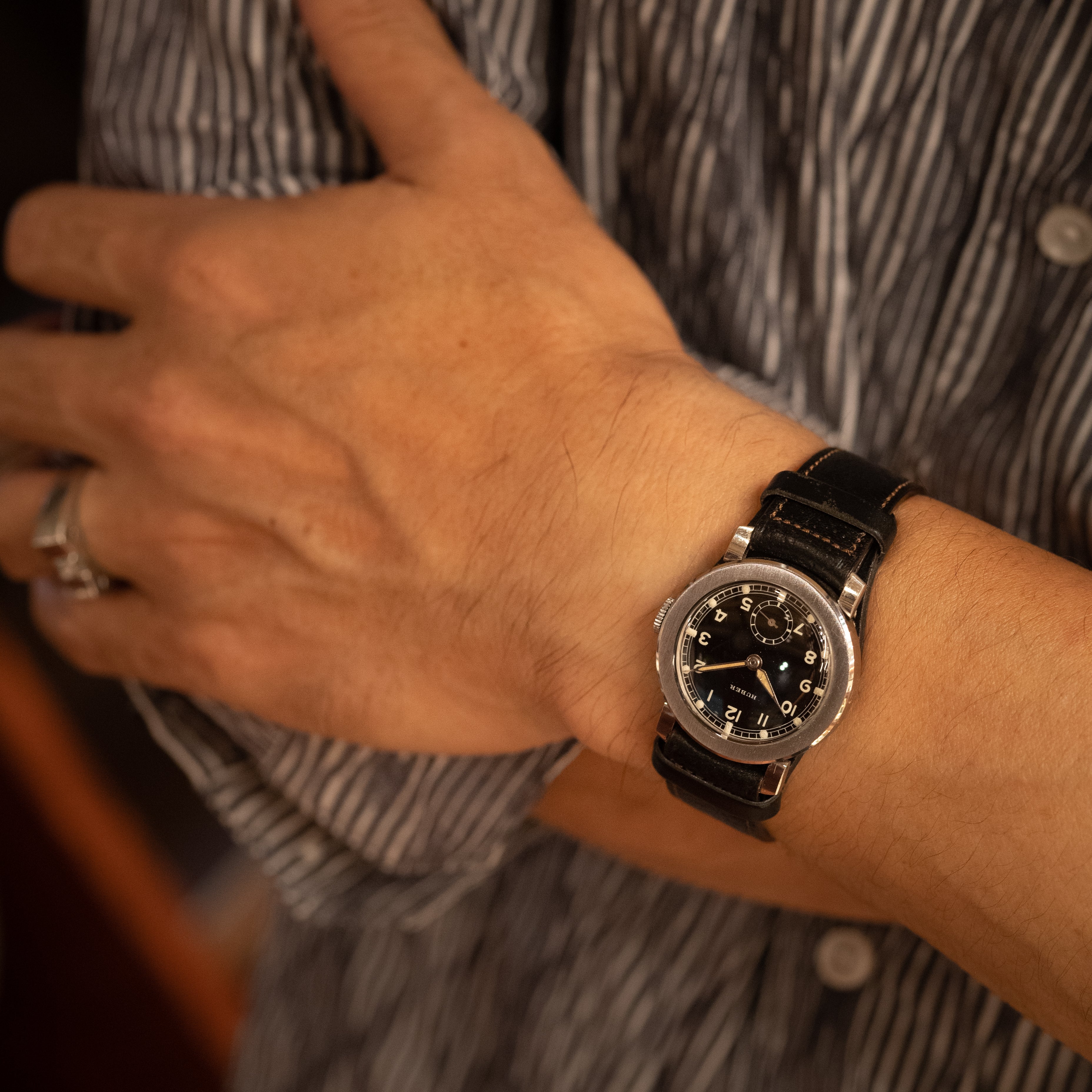 HUBER ブラックミラーダイヤル 1940年代製 フレキシブルラグ