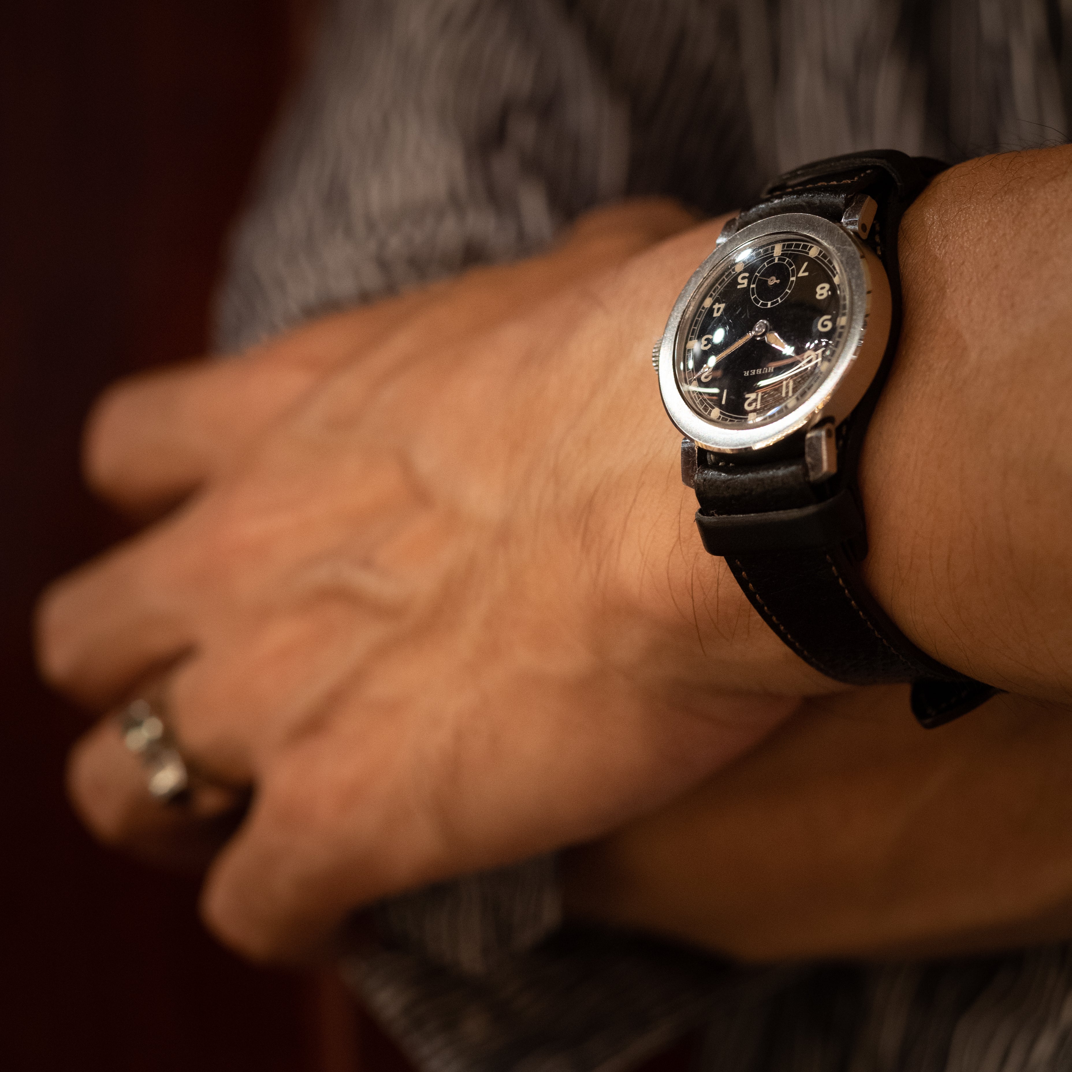 HUBER ブラックミラーダイヤル 1940年代製 フレキシブルラグ