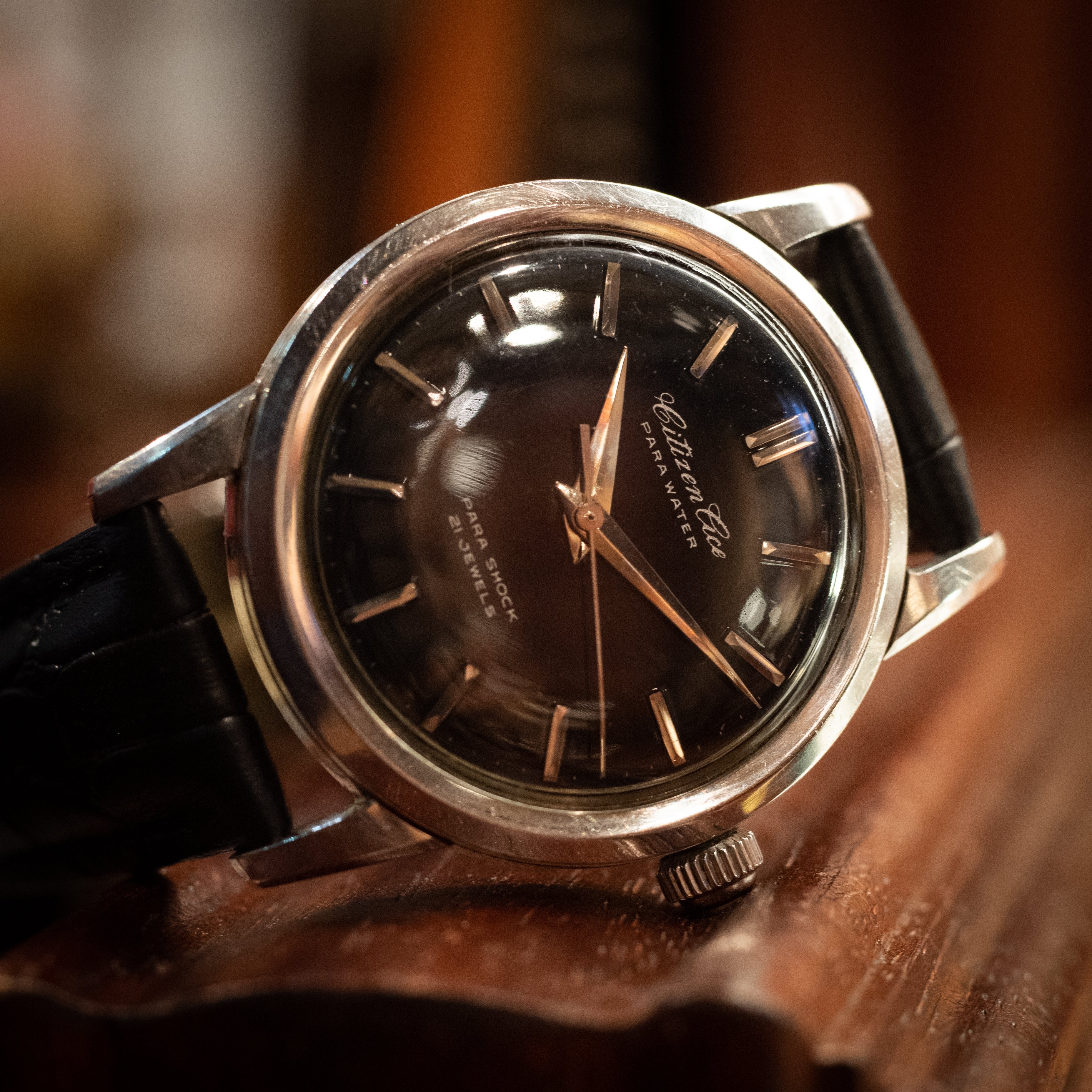 シチズン エース パラウォーター 1962年製 手巻き ブラックダイヤル