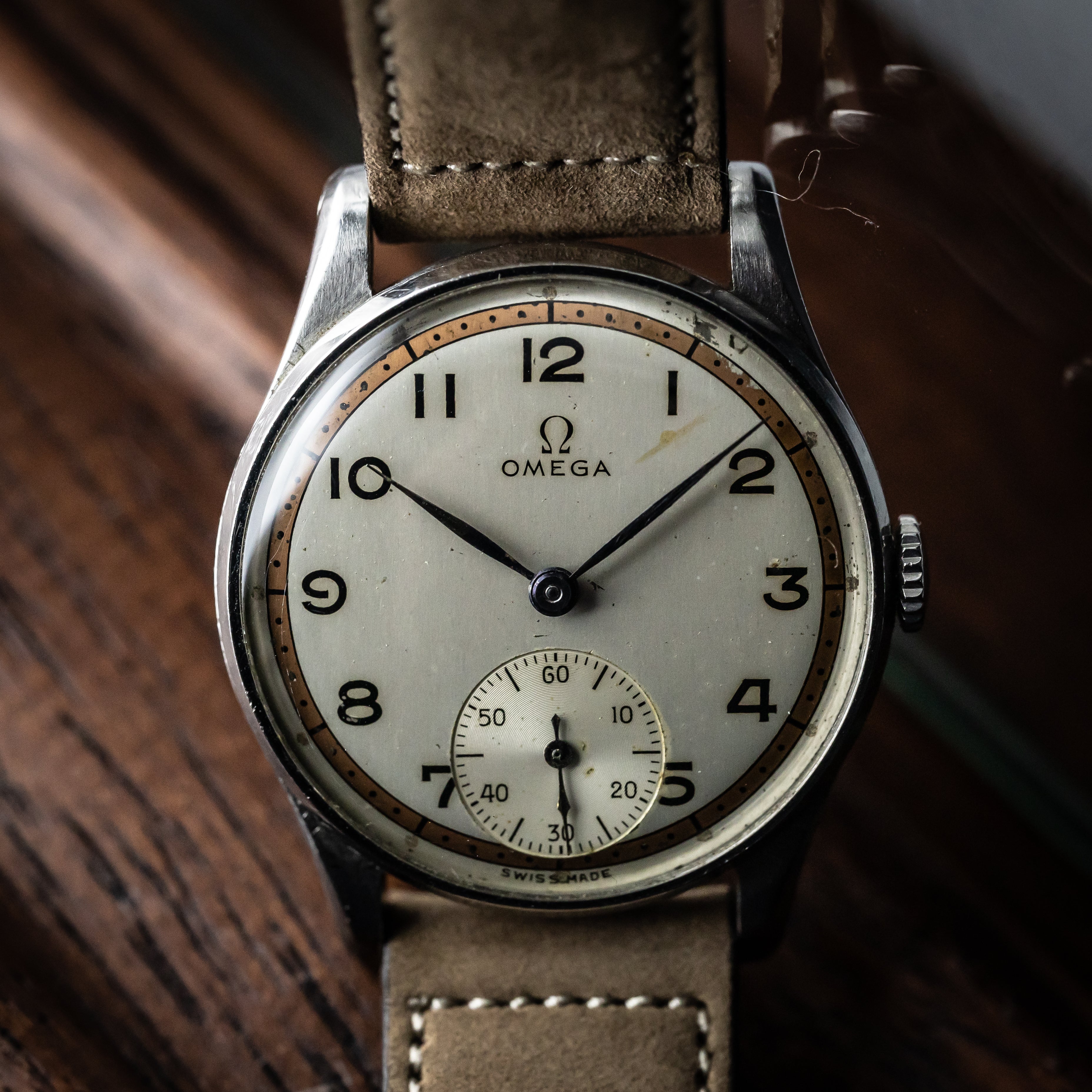 オメガ 1940年代製 Cal,26.5T3 手巻き オリジナル2トーンダイヤル