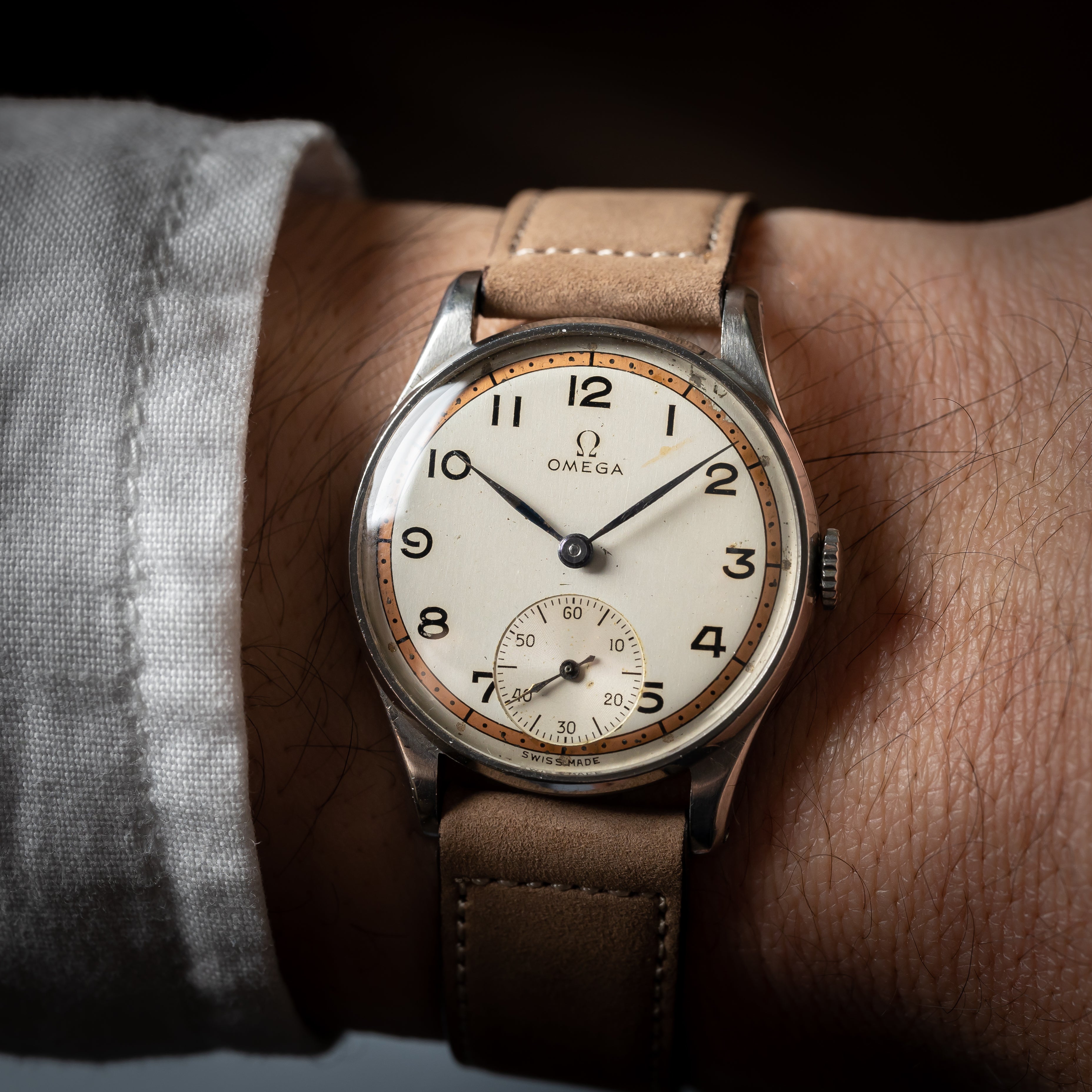 オメガ 1940年代製 Cal,26.5T3 手巻き オリジナル2トーンダイヤル