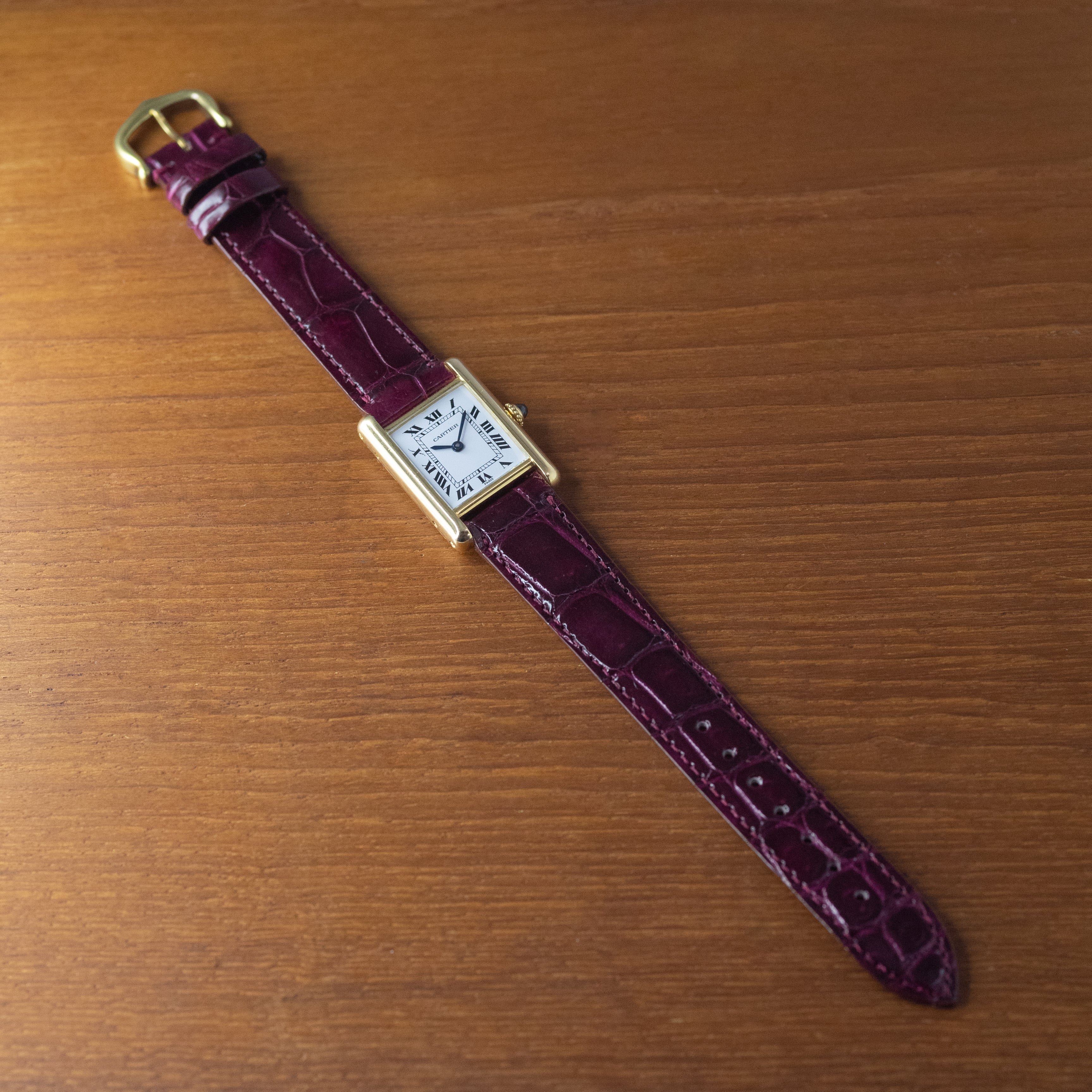 カルティエ タンク18KYG PARIS ホワイトローマン SM 1970年代