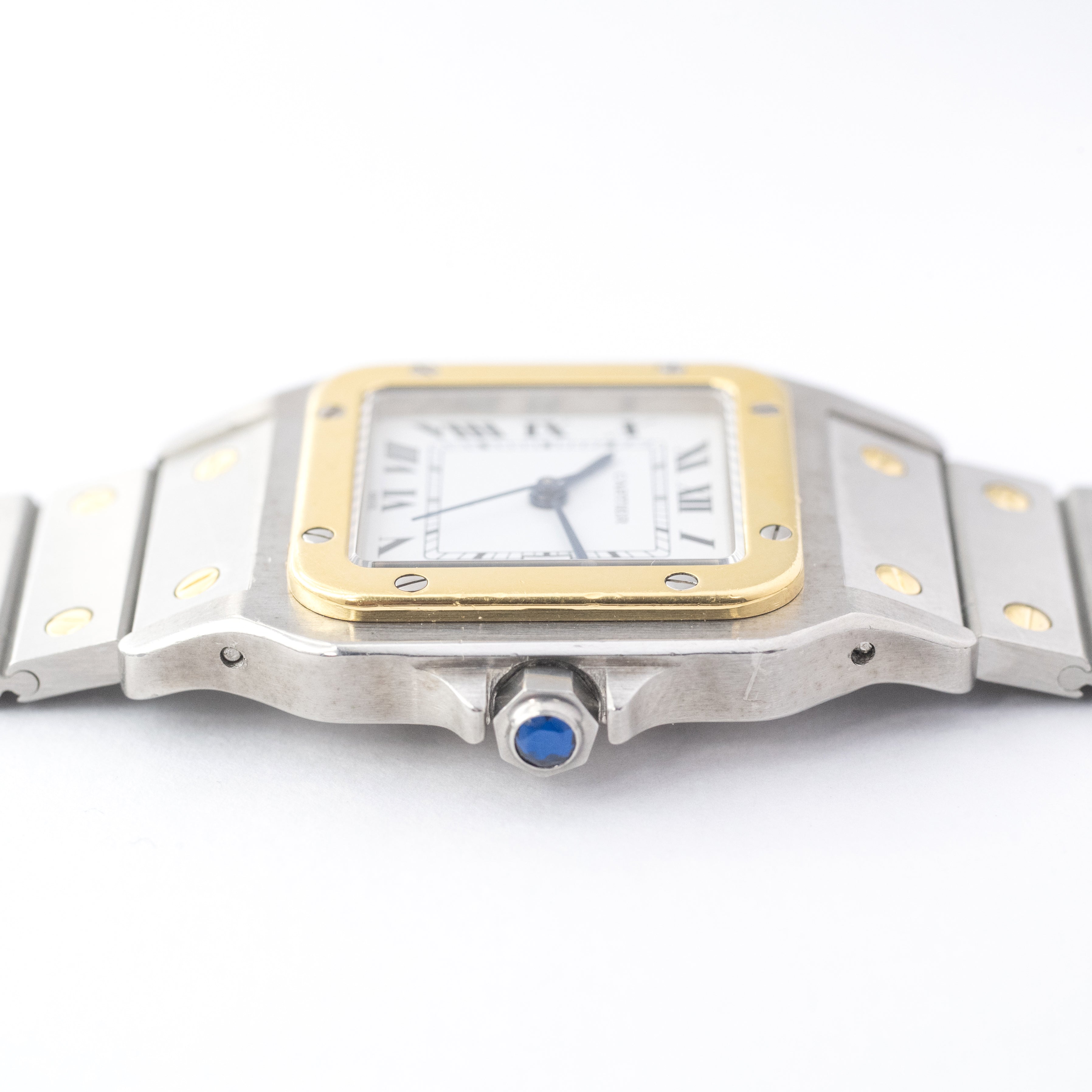 カルティエ サントス コンビLM 1980年代製 ホワイトエナメルローマンダイヤル