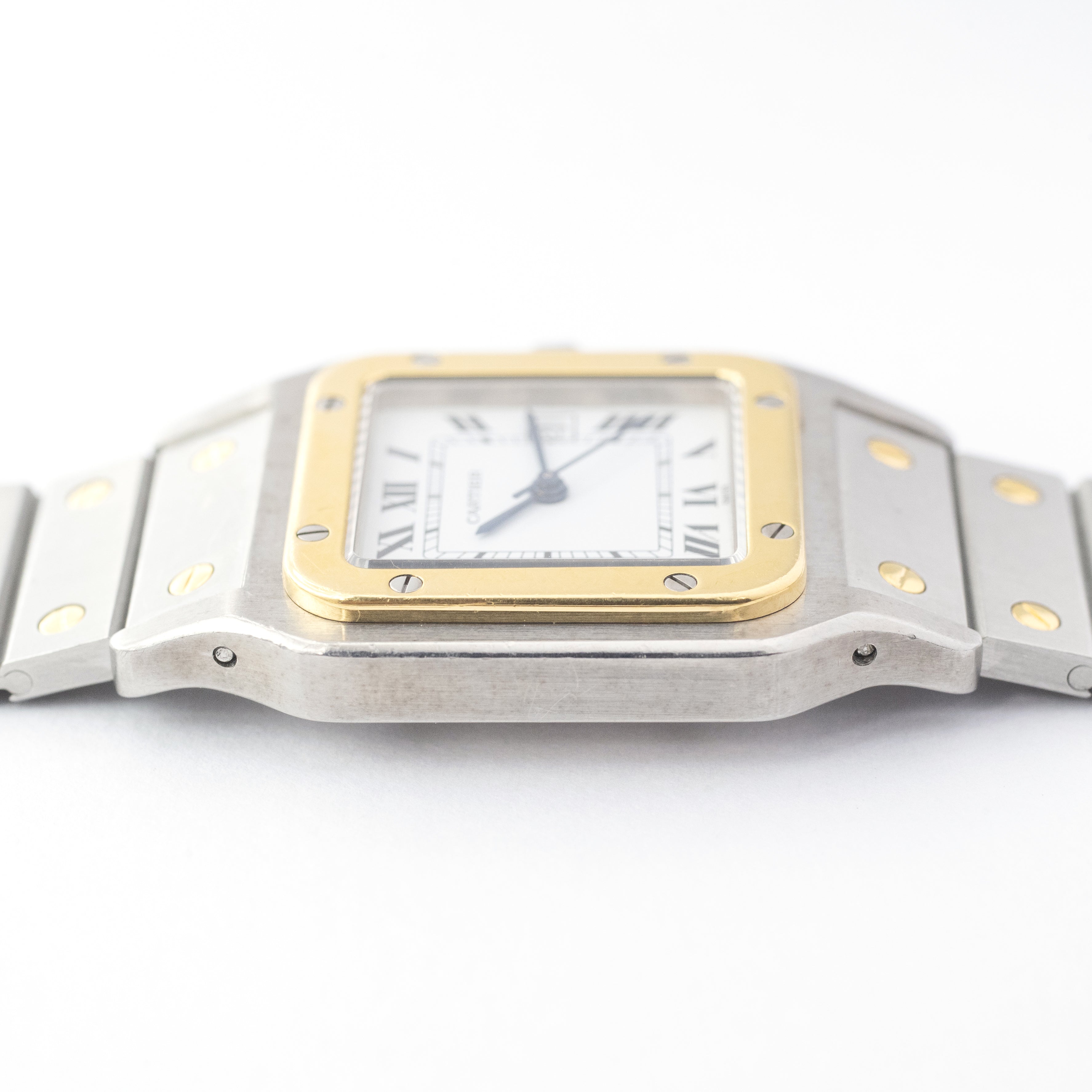 カルティエ サントス コンビLM 1980年代製 ホワイトエナメルローマンダイヤル