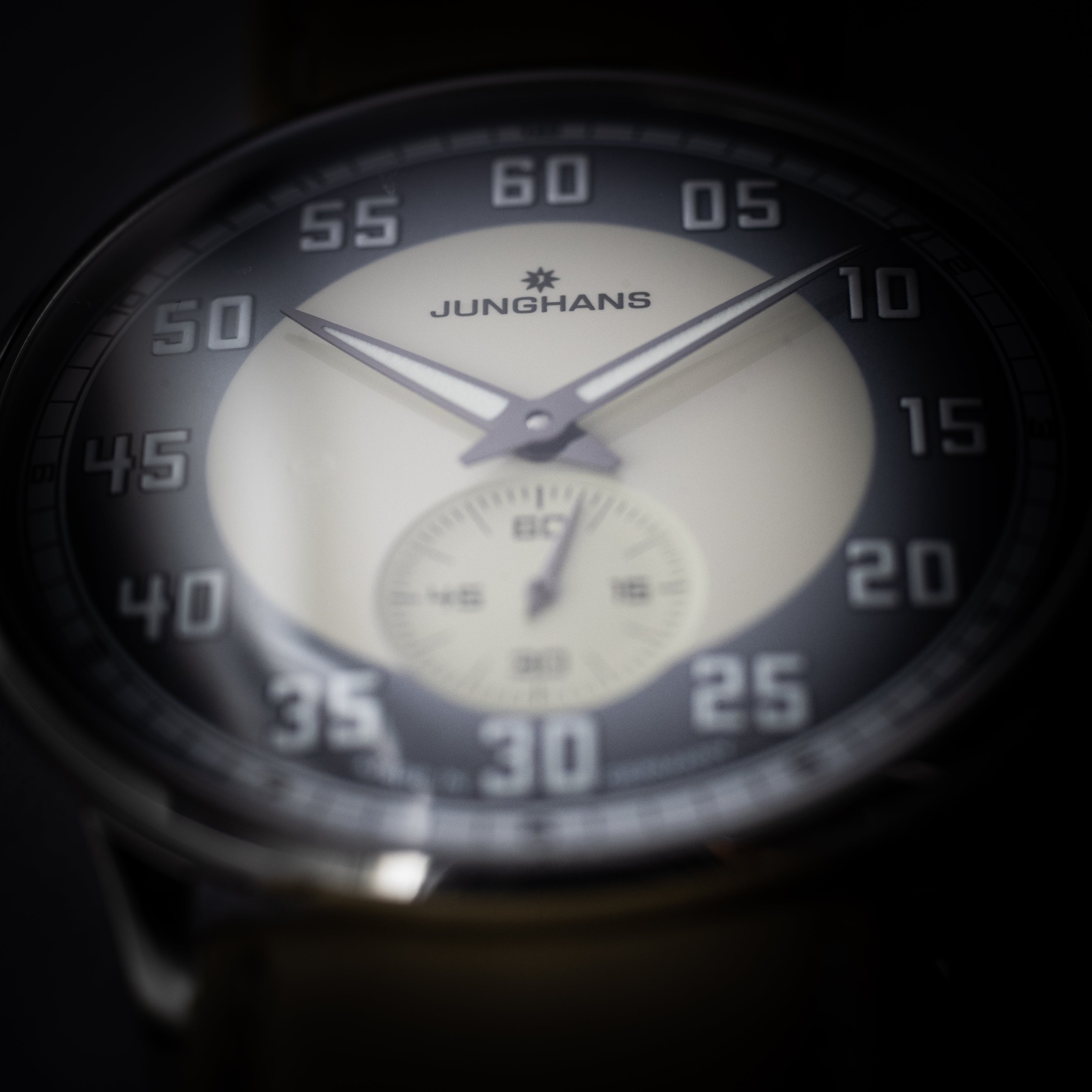 ユンハンス マイスタードライバー ハンドワインド ツートンダイヤル 2000年代 裏スケルトン