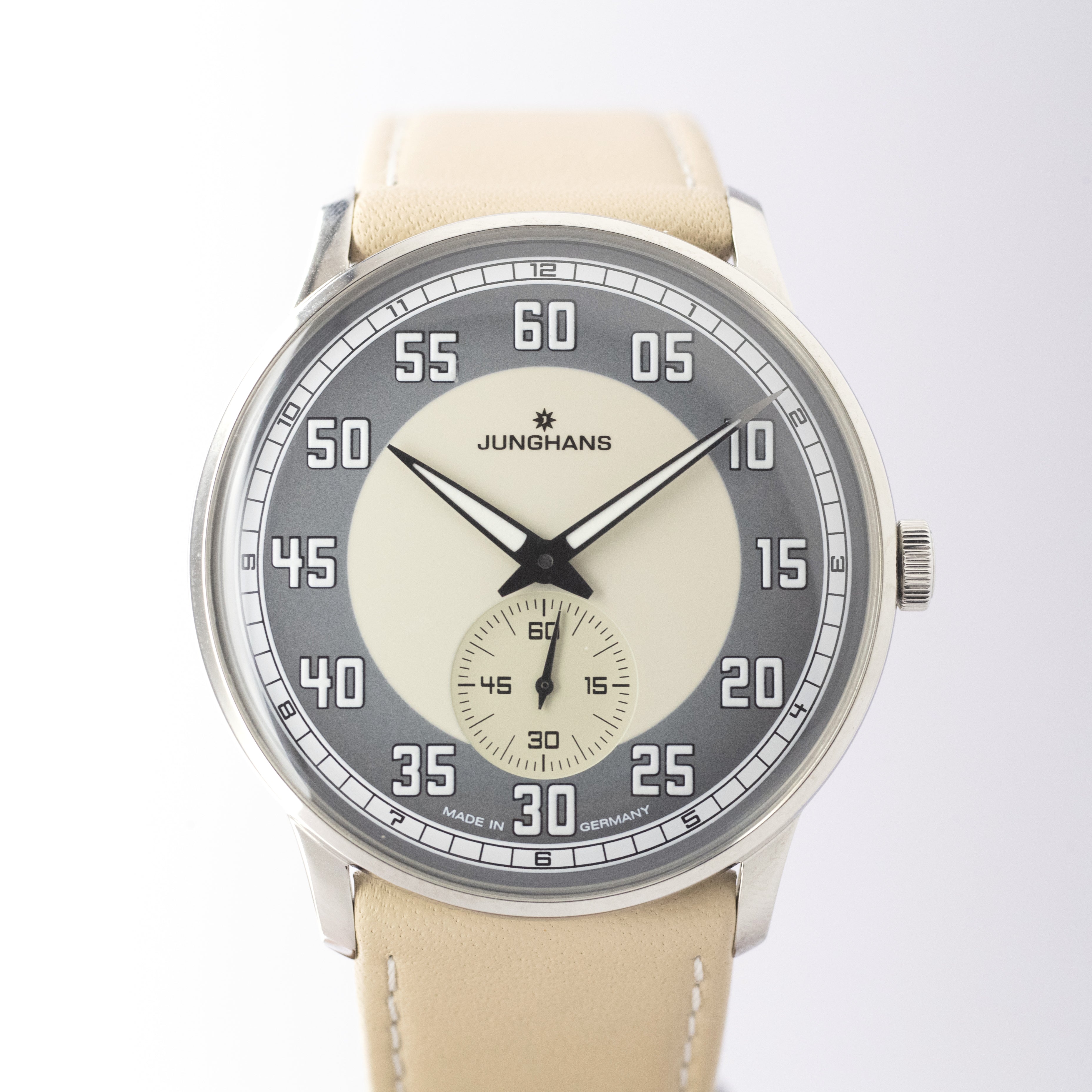 ユンハンス マイスタードライバー ハンドワインド ツートンダイヤル 2000年代 裏スケルトン