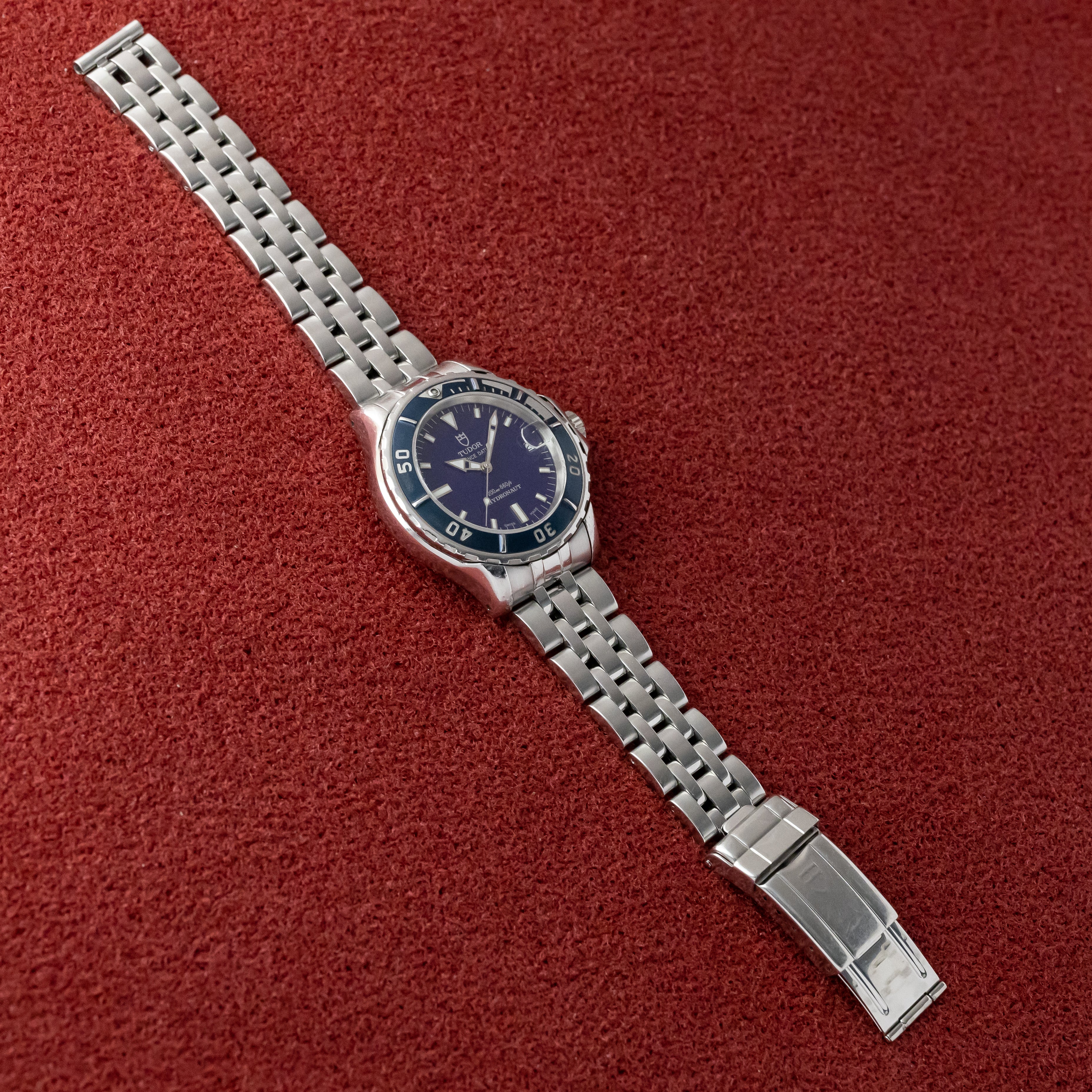 チューダー ハイドロノート ブルーダイヤル 2001年製 箱、ギャランティー付き