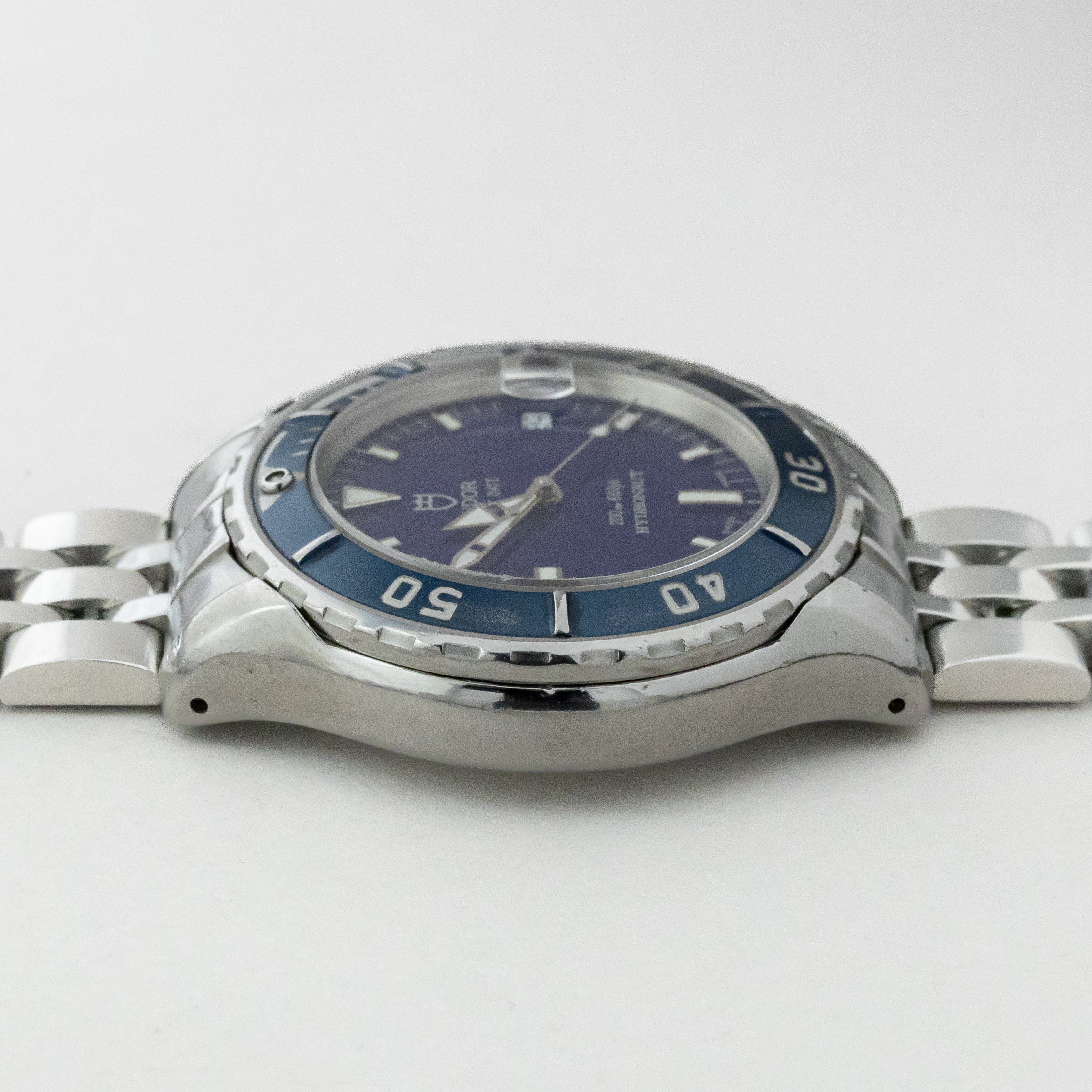 チューダー ハイドロノート ブルーダイヤル 2001年製 箱、ギャランティー付き