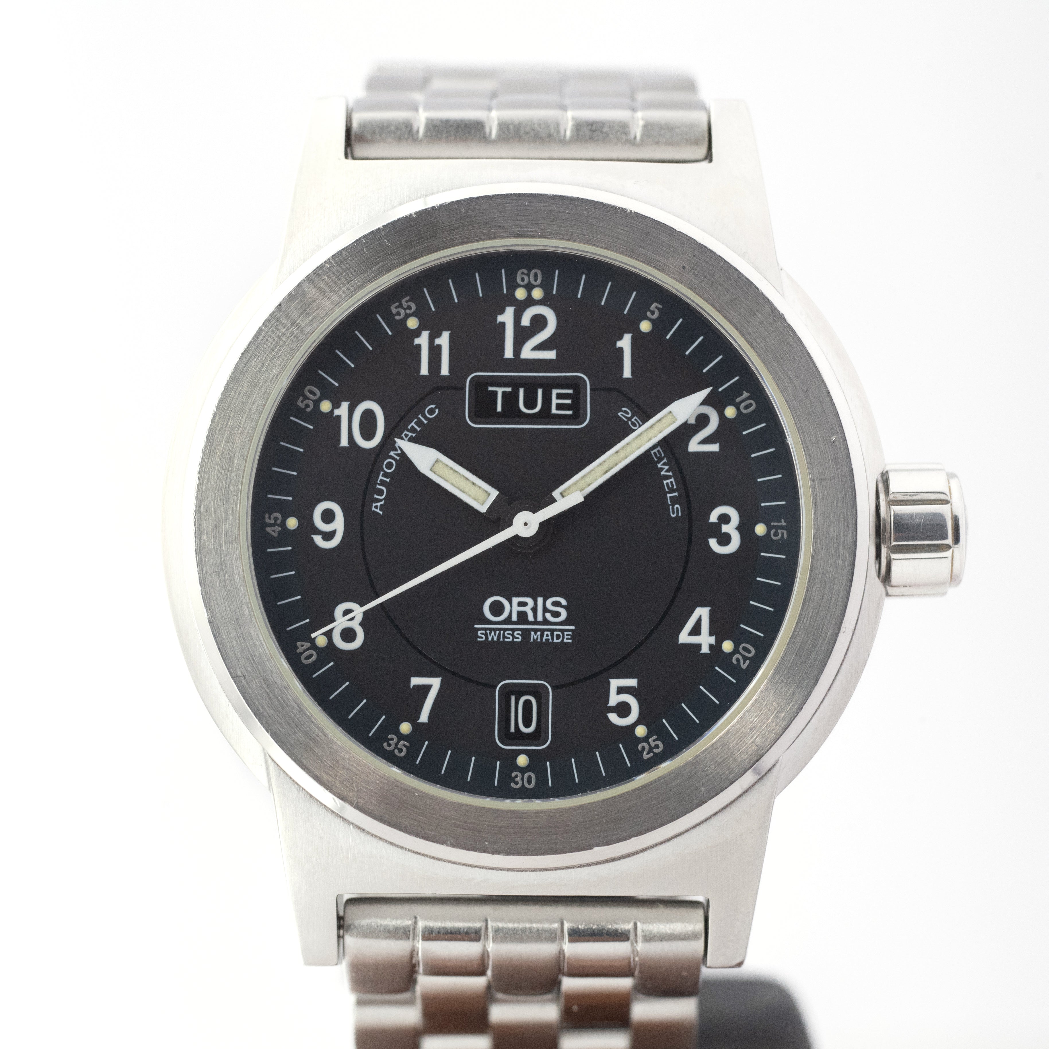 オリス ビッククラウン デイデイト 裏蓋スケルトン 自動巻き 純正ステンレスブレス