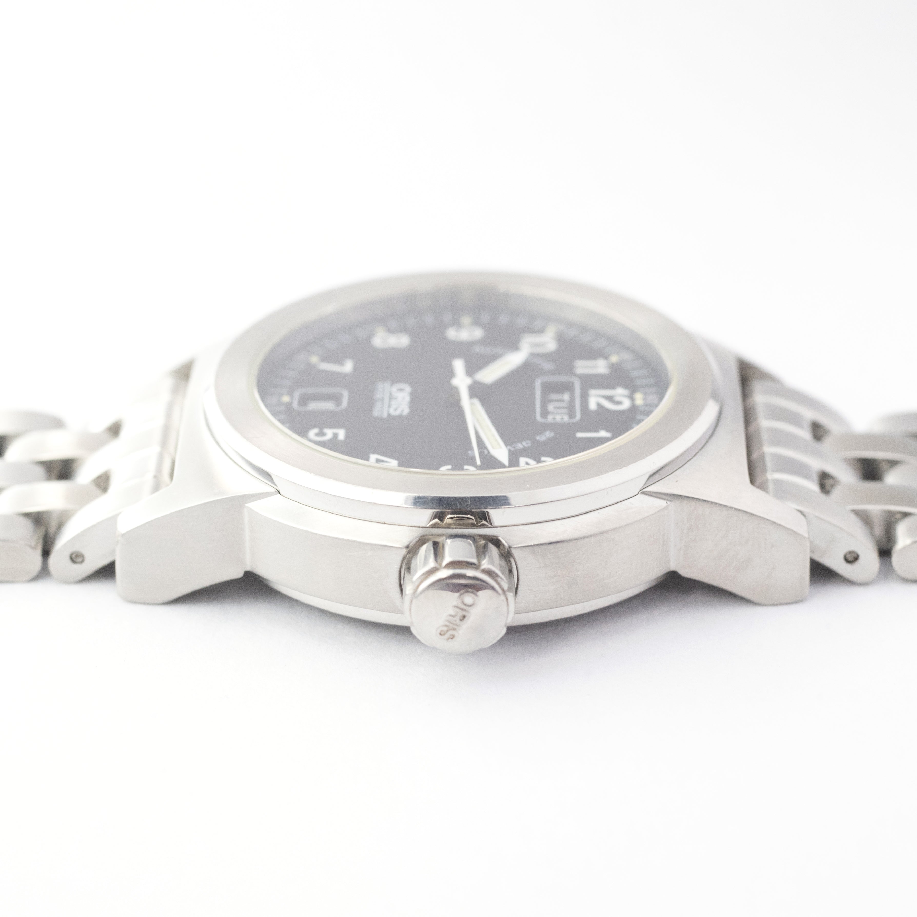 オリス ビッククラウン デイデイト 裏蓋スケルトン 自動巻き 純正ステンレスブレス