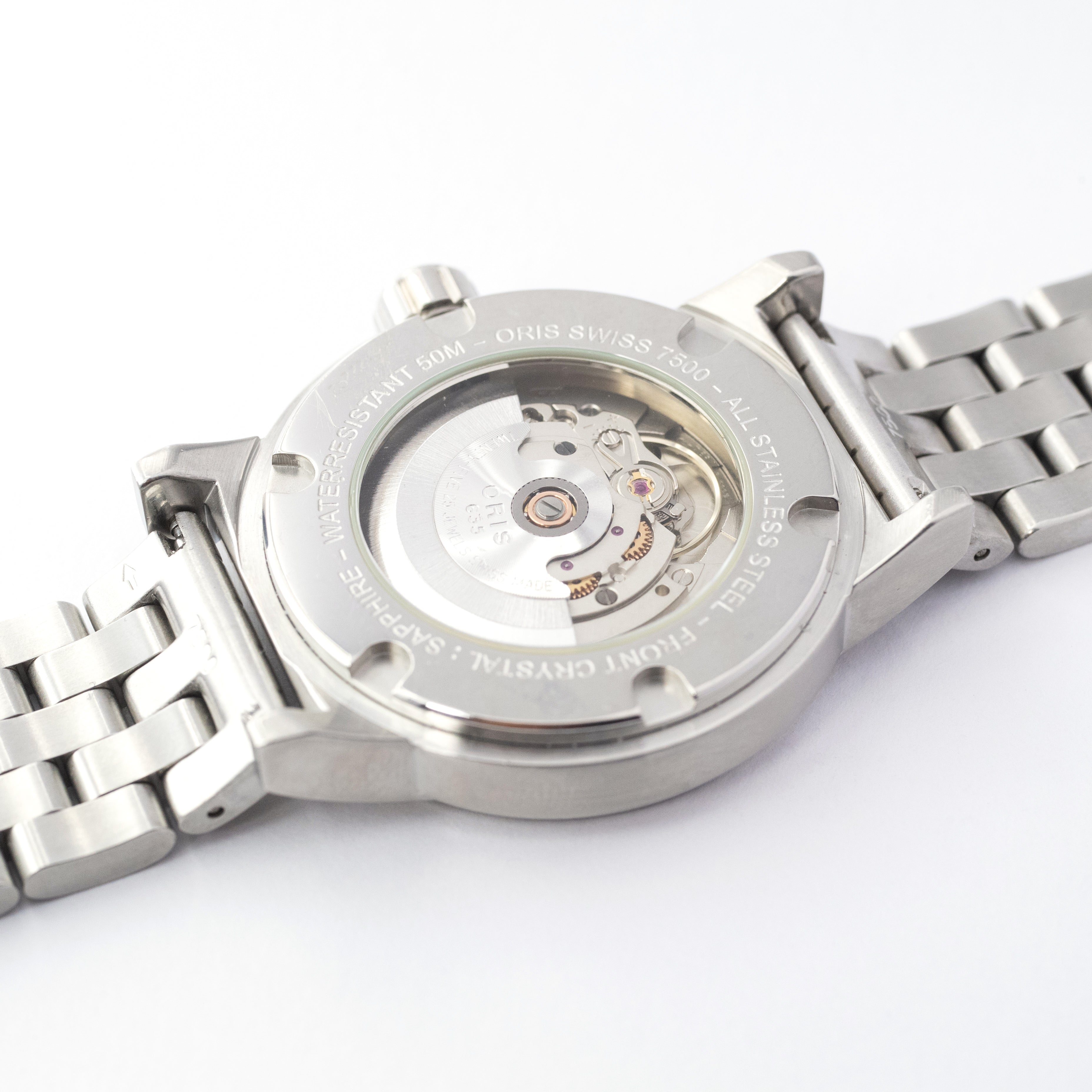 オリス ビッククラウン デイデイト 裏蓋スケルトン 自動巻き 純正ステンレスブレス