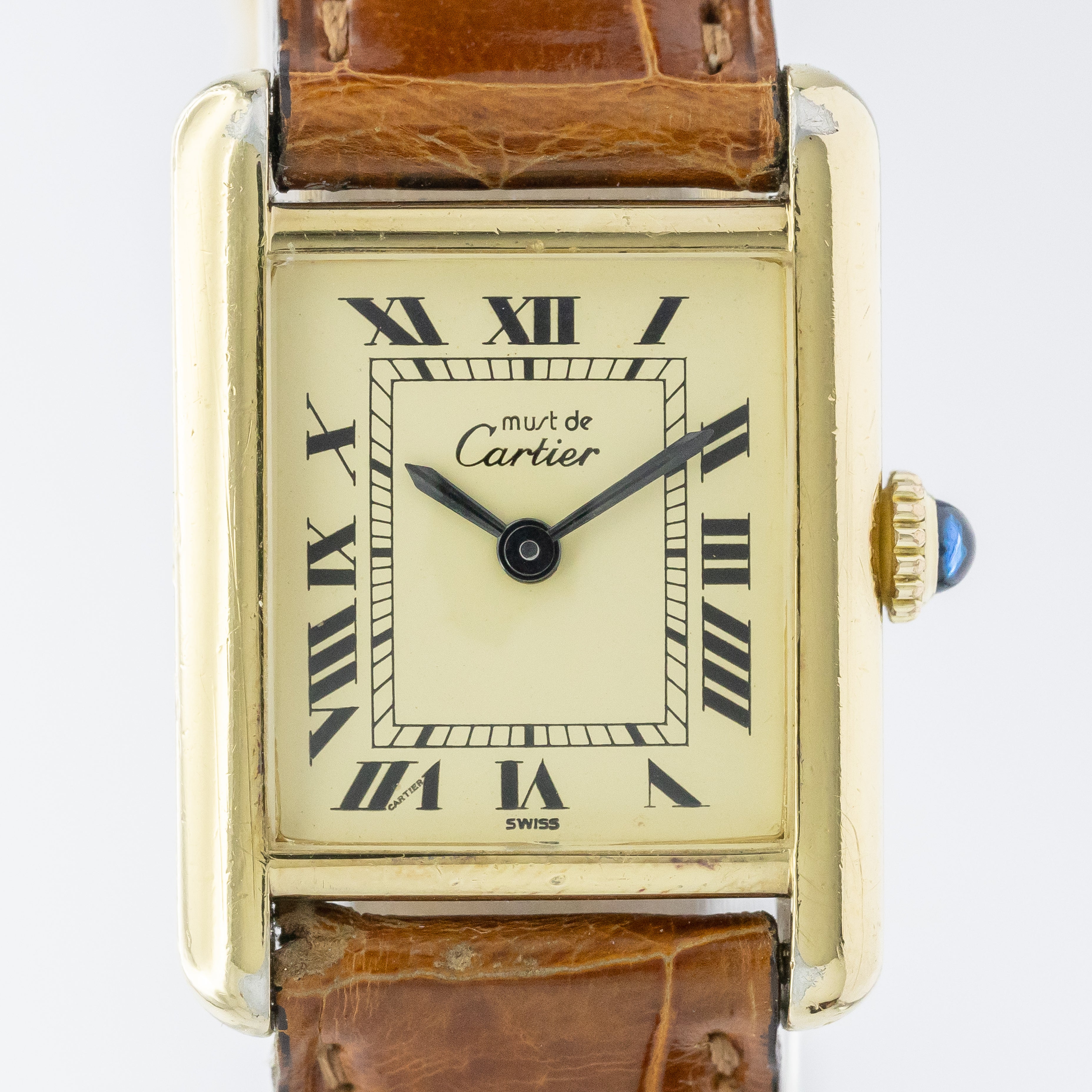 カルティエ マストタンクレディース SMサイズ 1980年代 アイボリーローマン