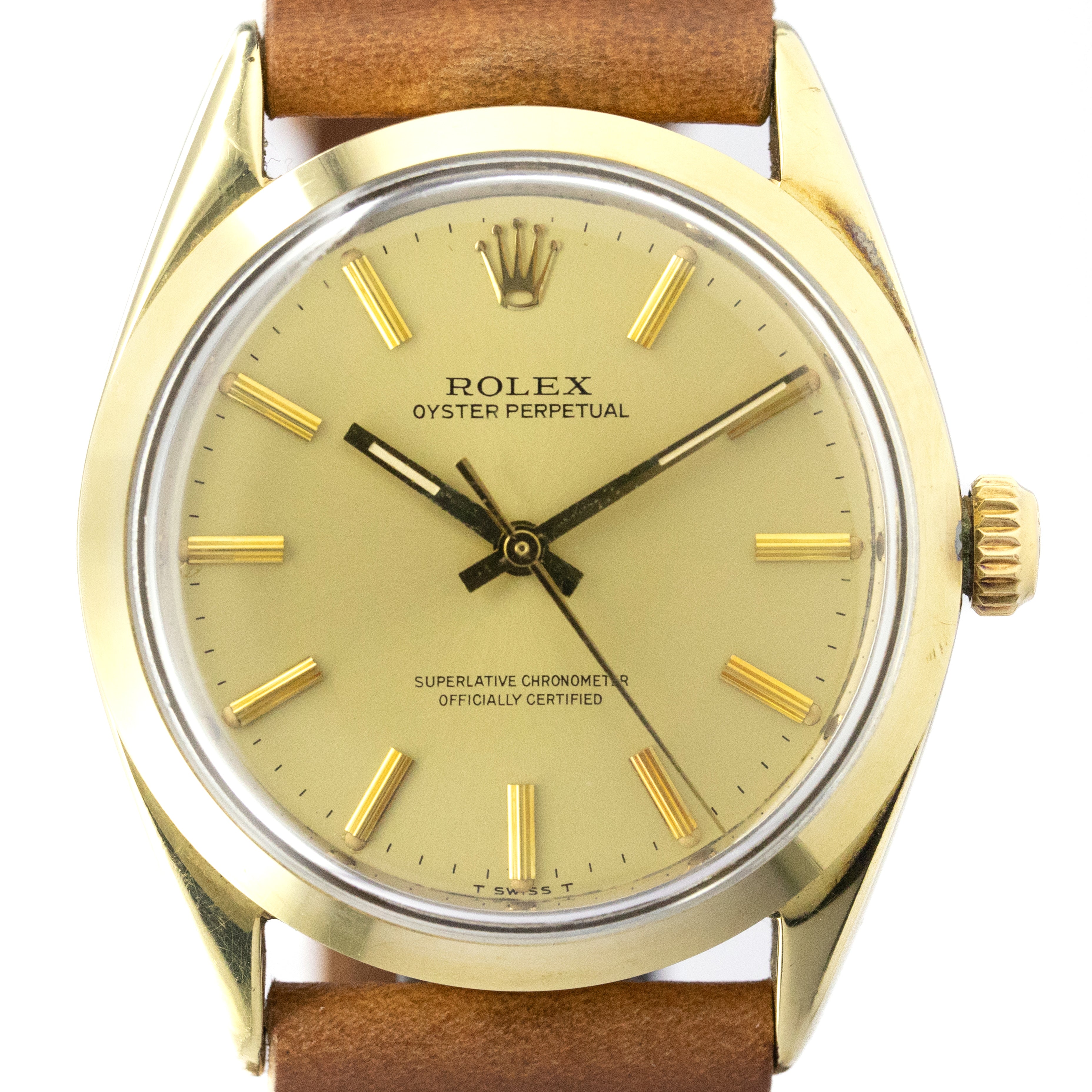 ロレックス オイスターパーペチュアル 希少金張りケース Ref.1024 シャンパンゴールド 1960年代製