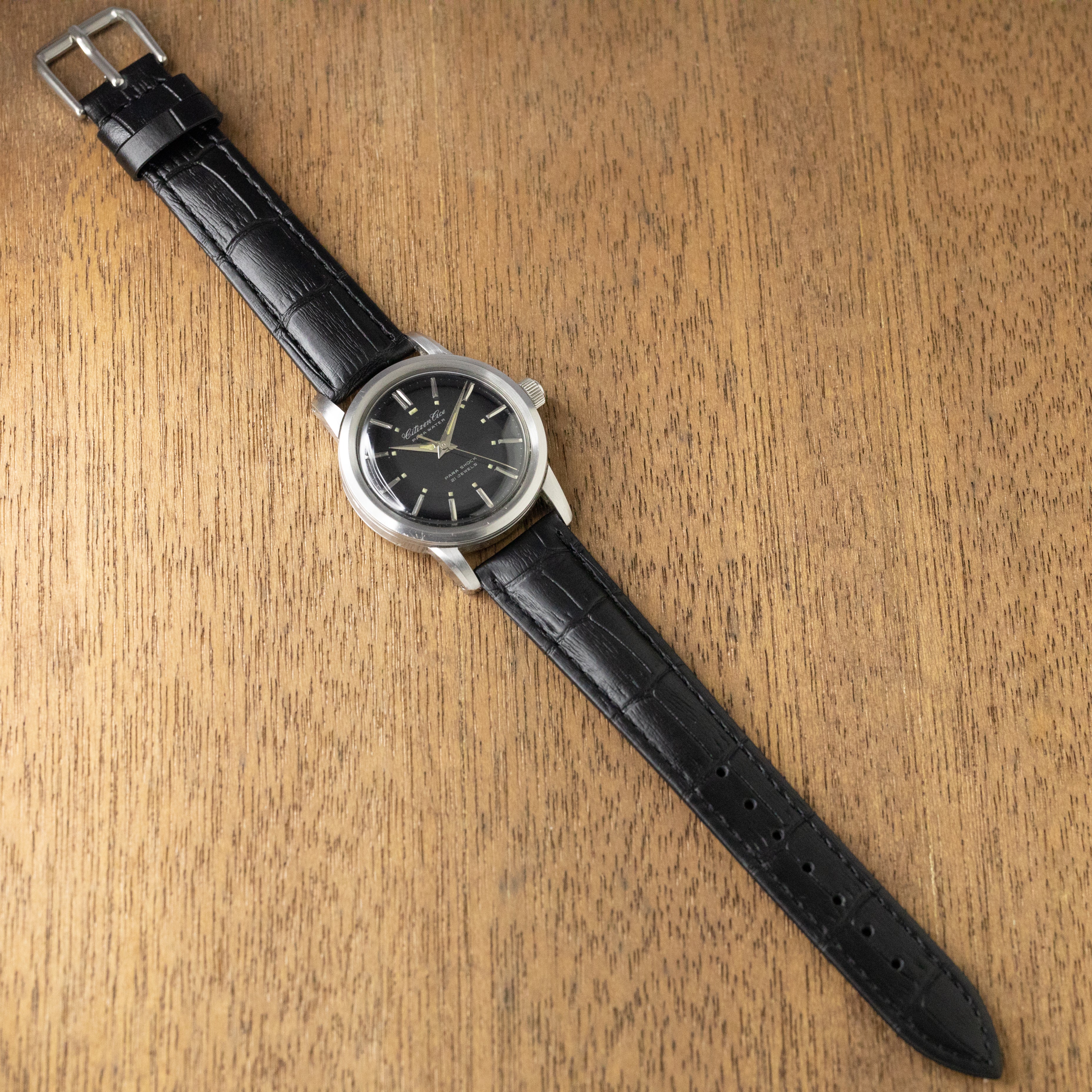 シチズン エース 1962年製 パラウォーター 手巻き オリジナルブラックダイヤル