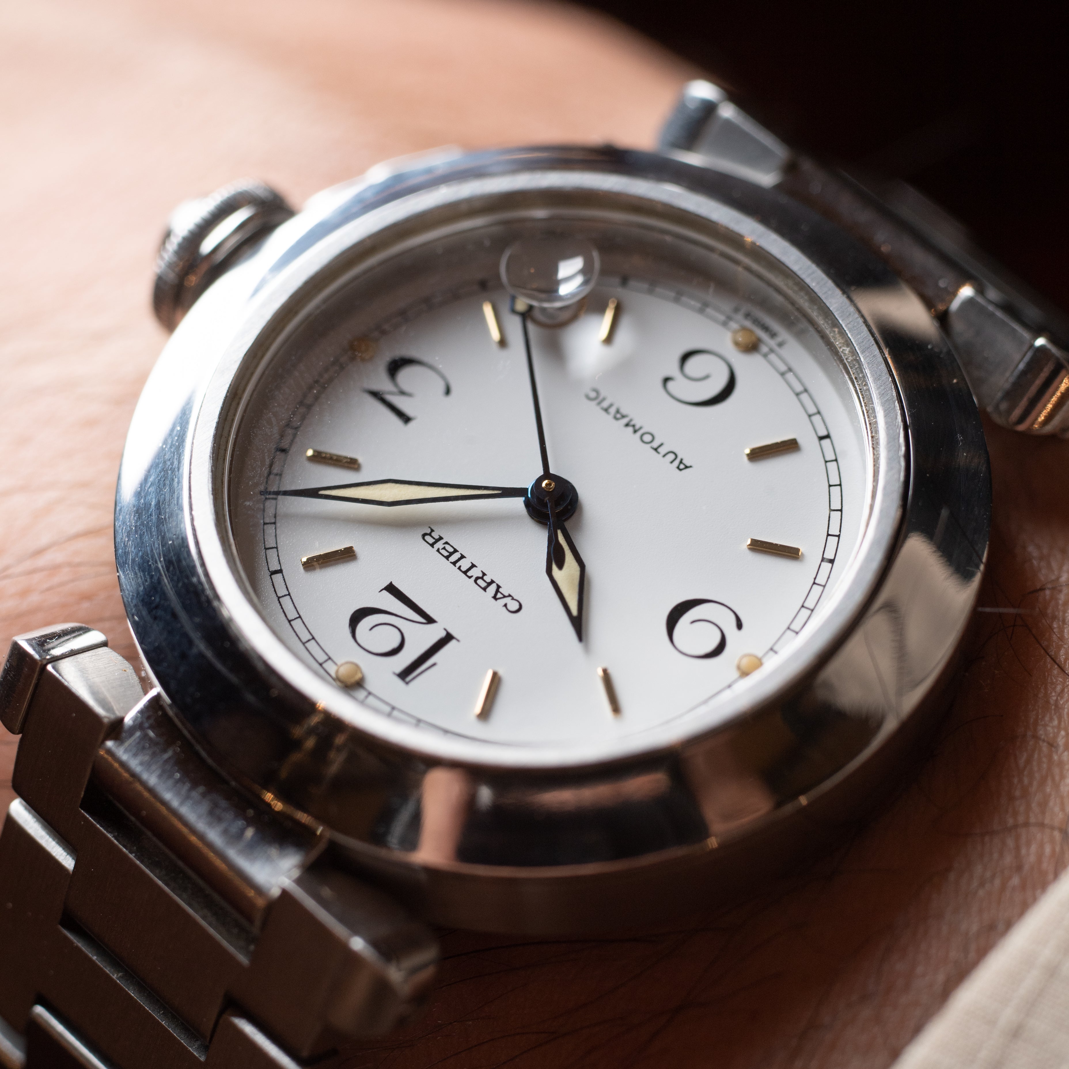 カルティエ パシャC ホワイトダイヤル トリチウム夜光 1990年代製