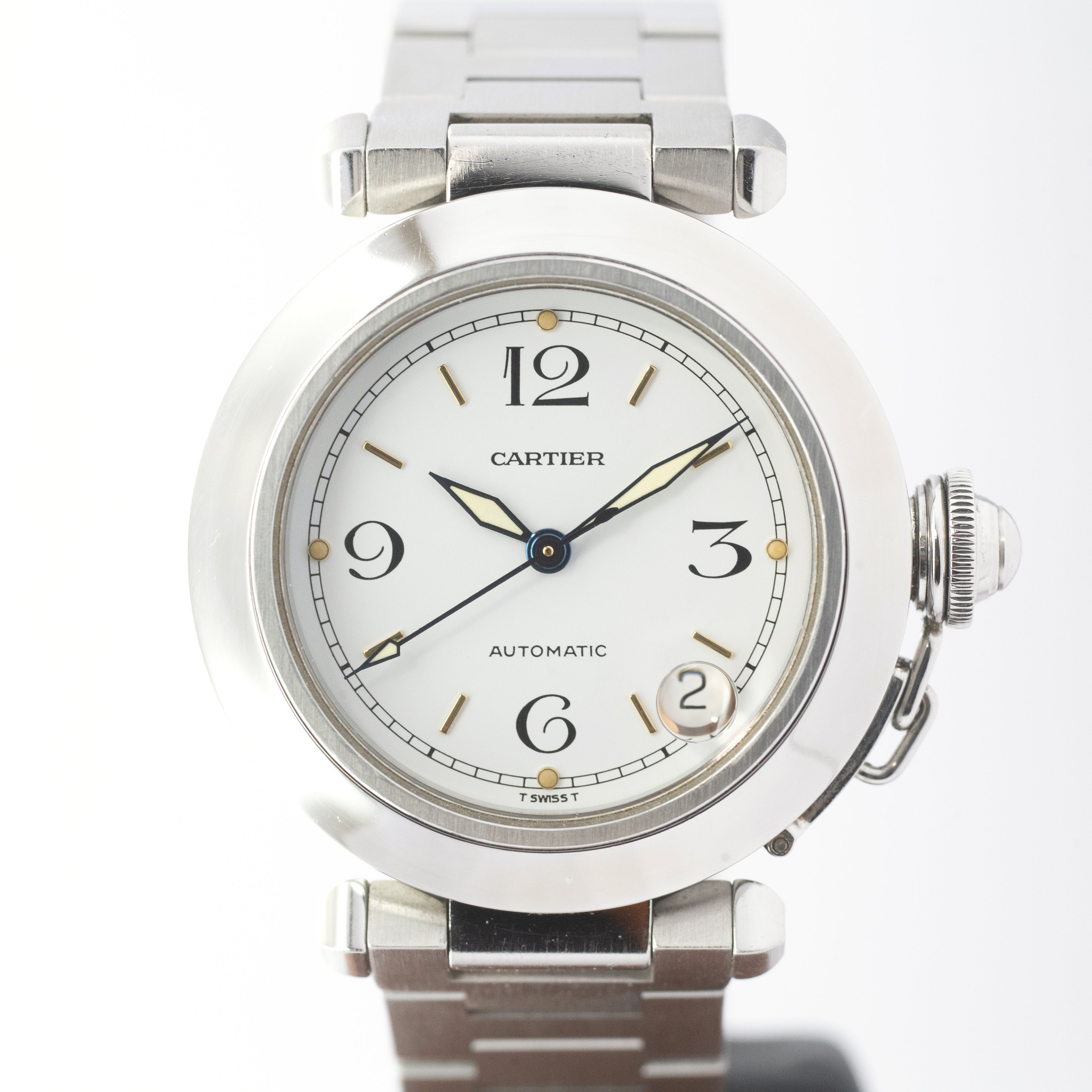 カルティエ パシャC ホワイトダイヤル トリチウム夜光 1990年代製
