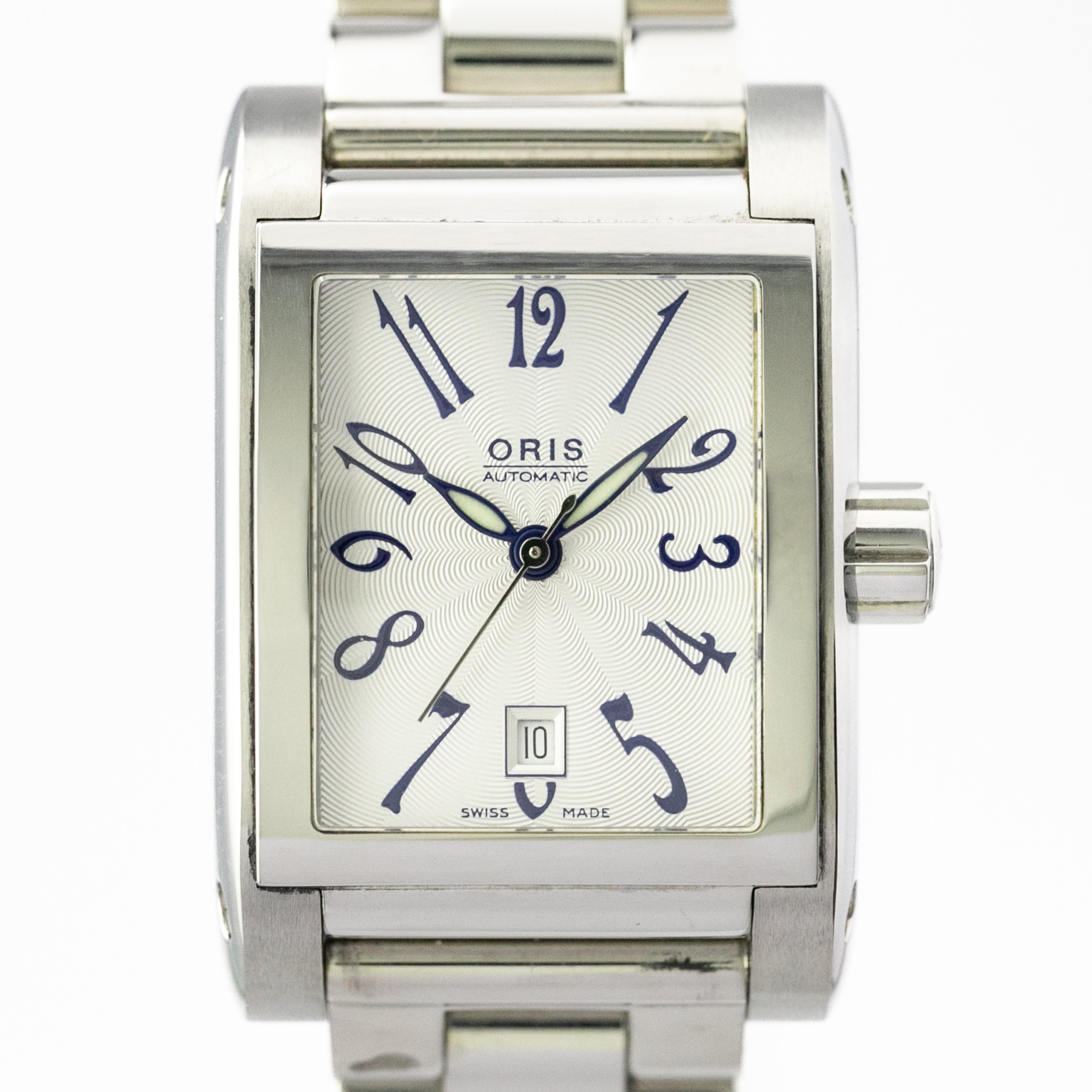 オリス レクタンギュラー ギョーシェダイヤル オート 裏スケルトン 純正ステンレスブレス 2000年代