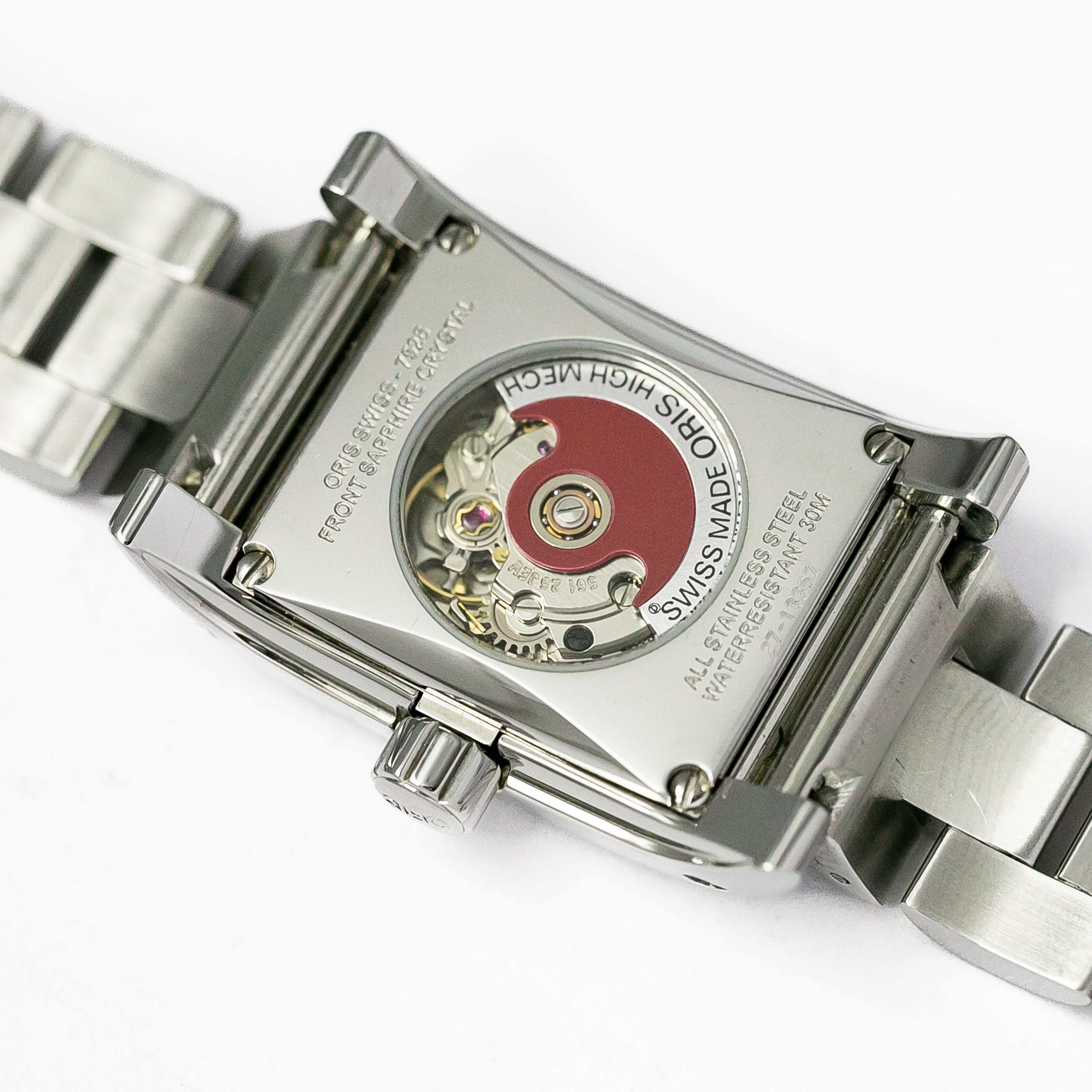 オリス レクタンギュラー ギョーシェダイヤル オート 裏スケルトン 純正ステンレスブレス 2000年代