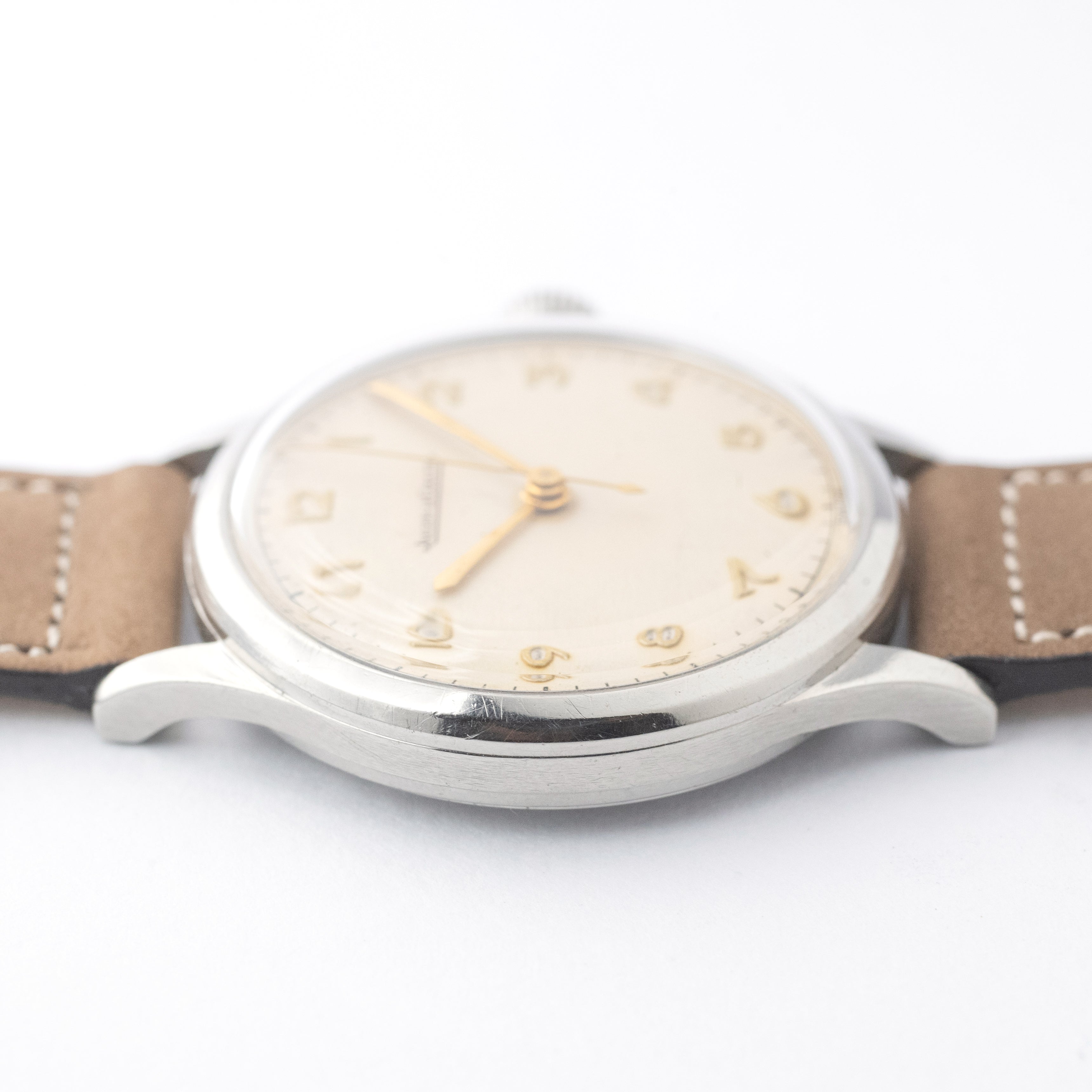 ジャガールクルト ラウンド ステンレスケース 全アラビアダイヤル 1940年代 手巻き