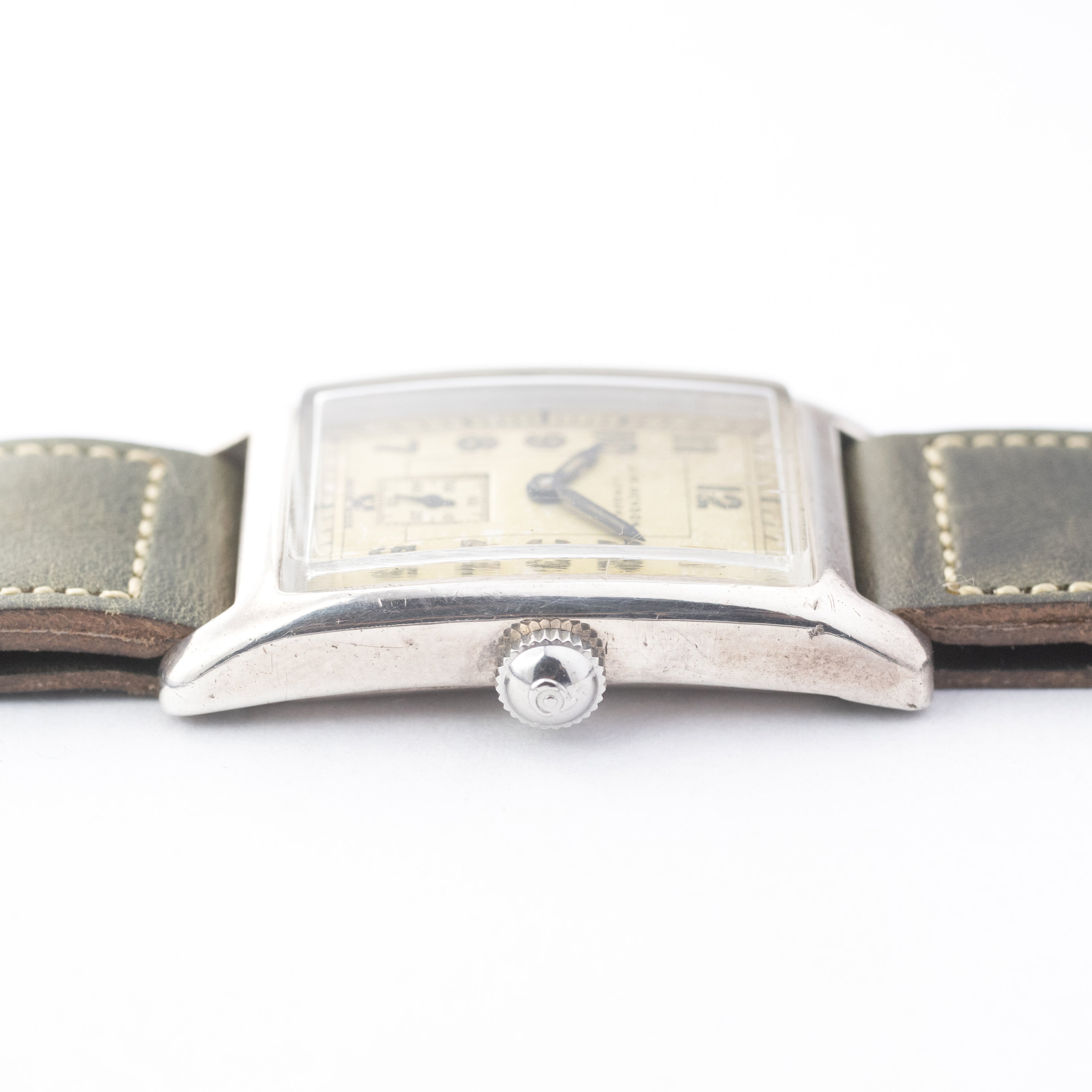 JWベンソン 銀無垢レクタンギュラー クラムシェル 箱付き 1930年代 手巻き