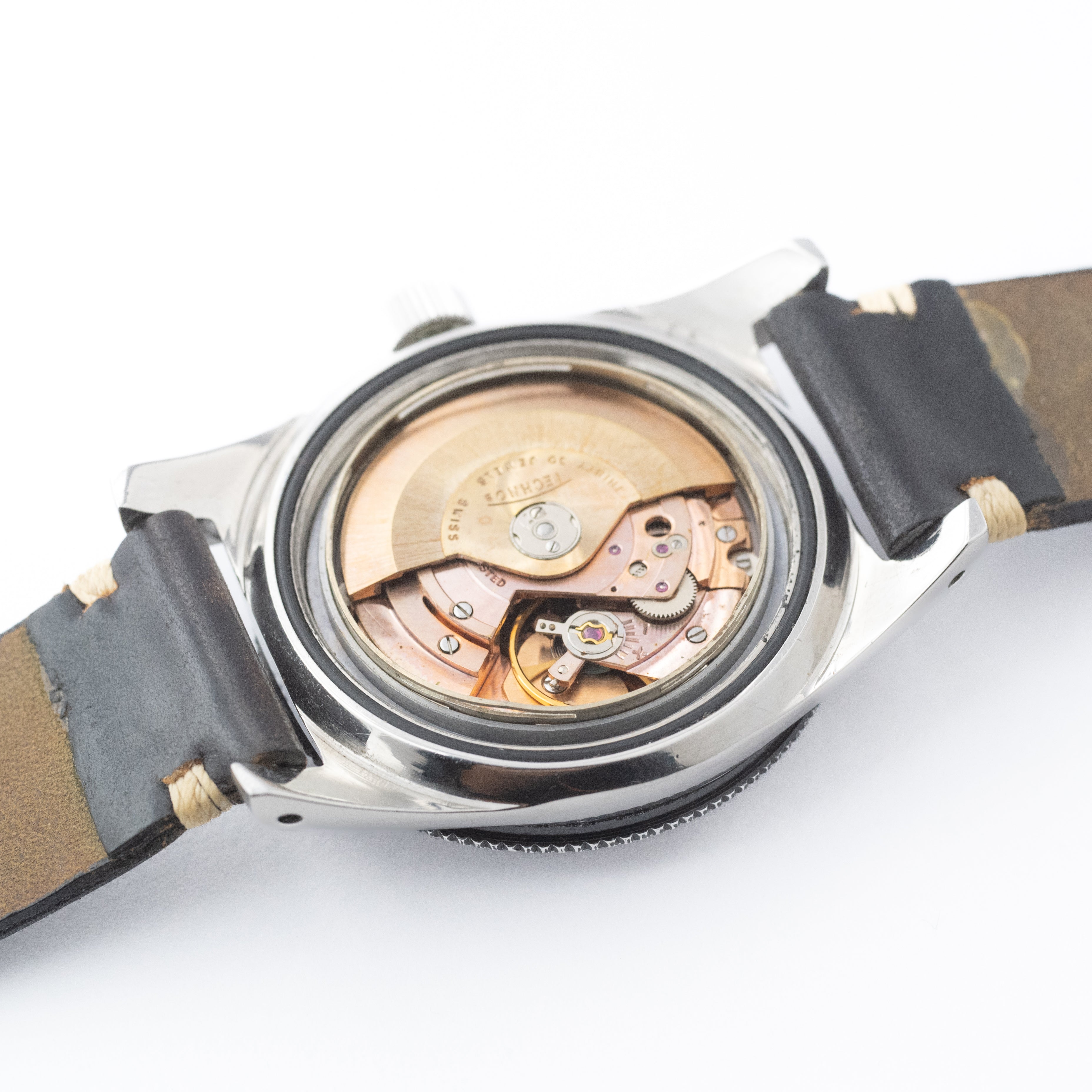 テクノス スカイダイバー 1960年代 ブラックミラーダイヤル