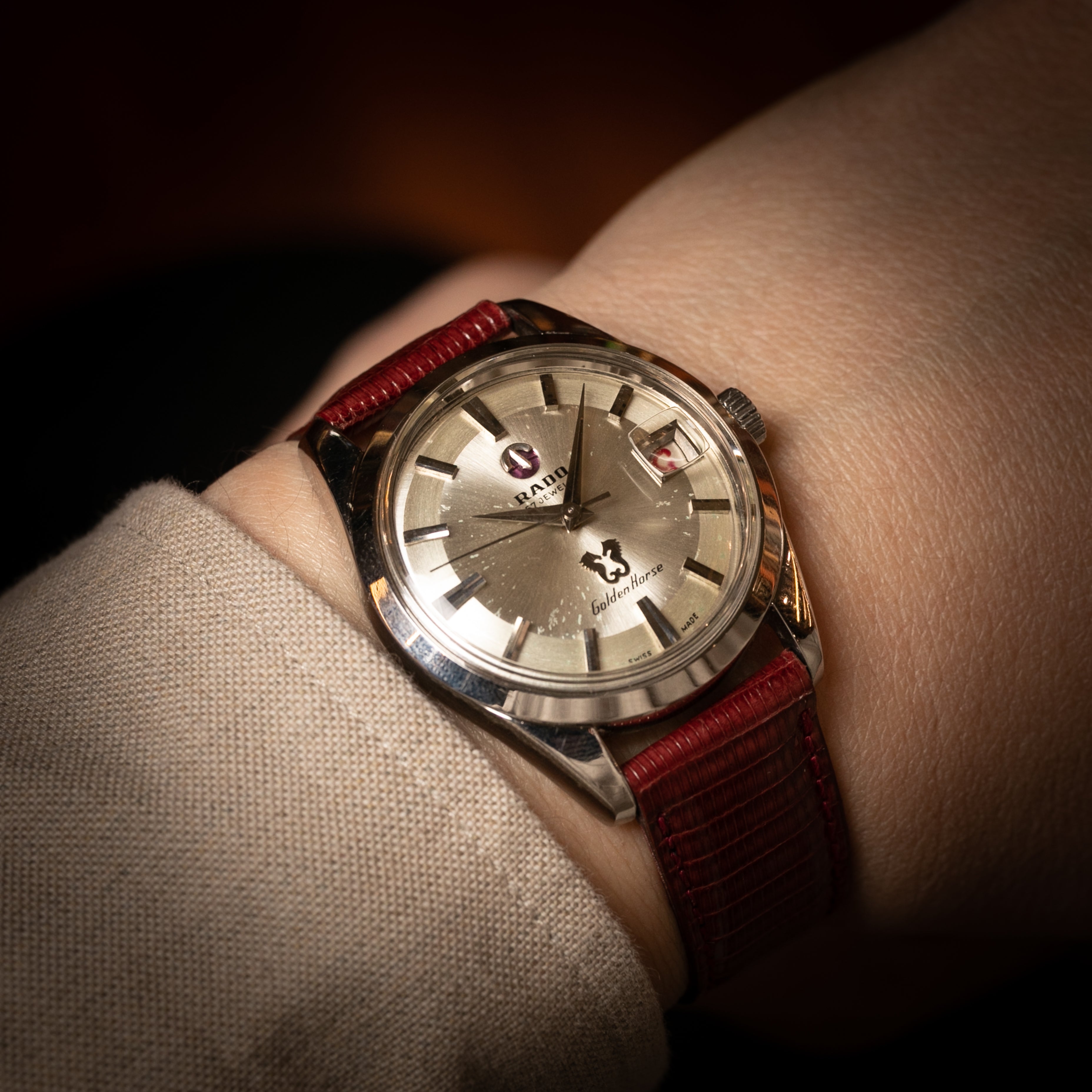ラドー ゴールデンホース 57石 赤赤カレンダー オートマチック 1960年代