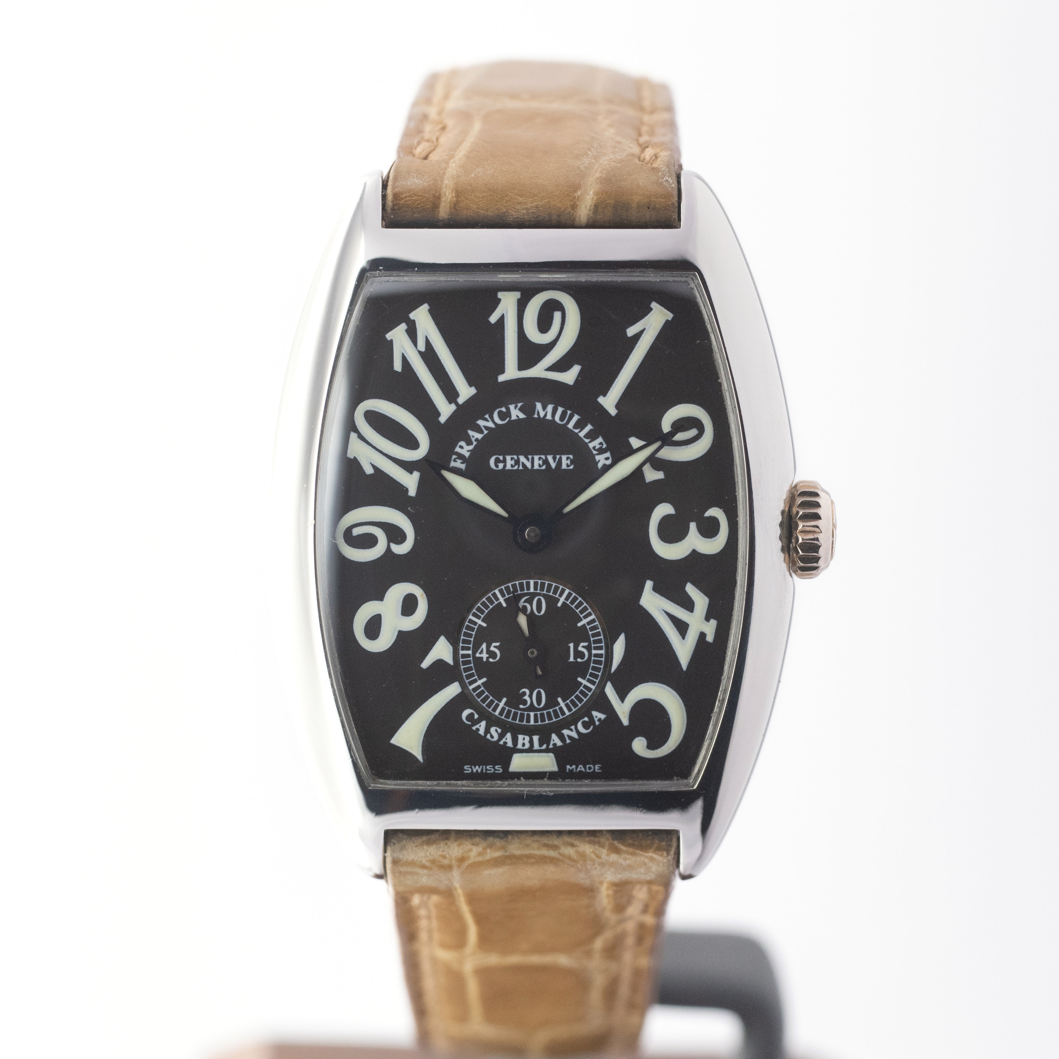 フランクミュラー カサブランカ 手巻き ステンレスケース 1990年代 箱、革ベルト付き