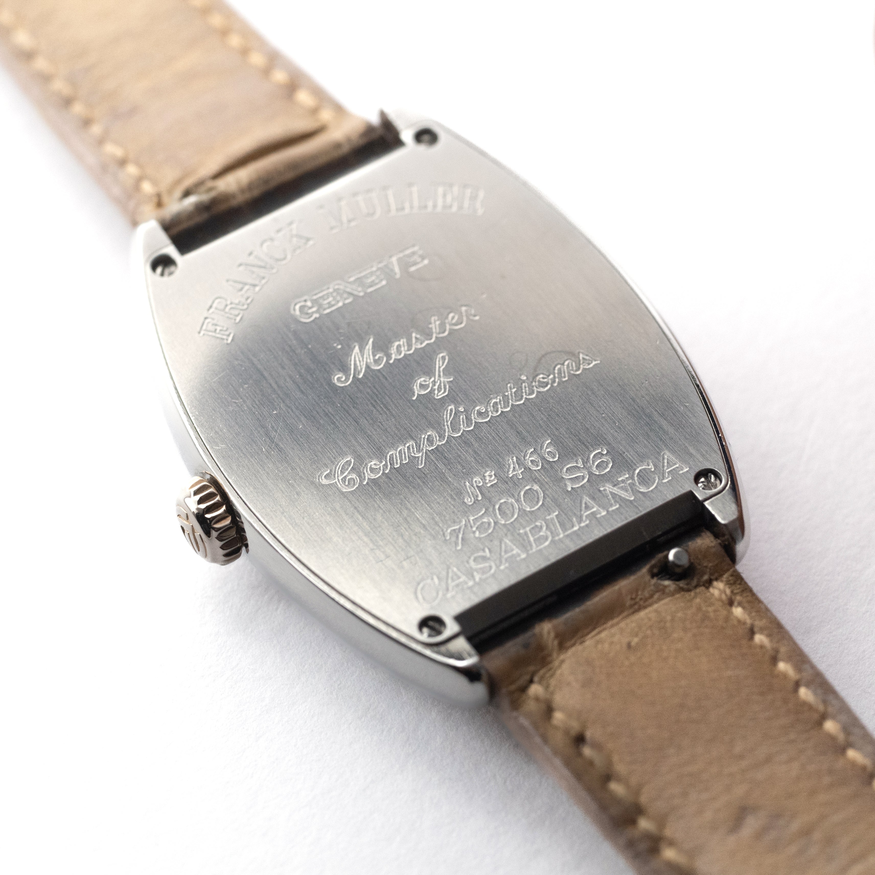 フランクミュラー カサブランカ 手巻き ステンレスケース 1990年代 箱、革ベルト付き