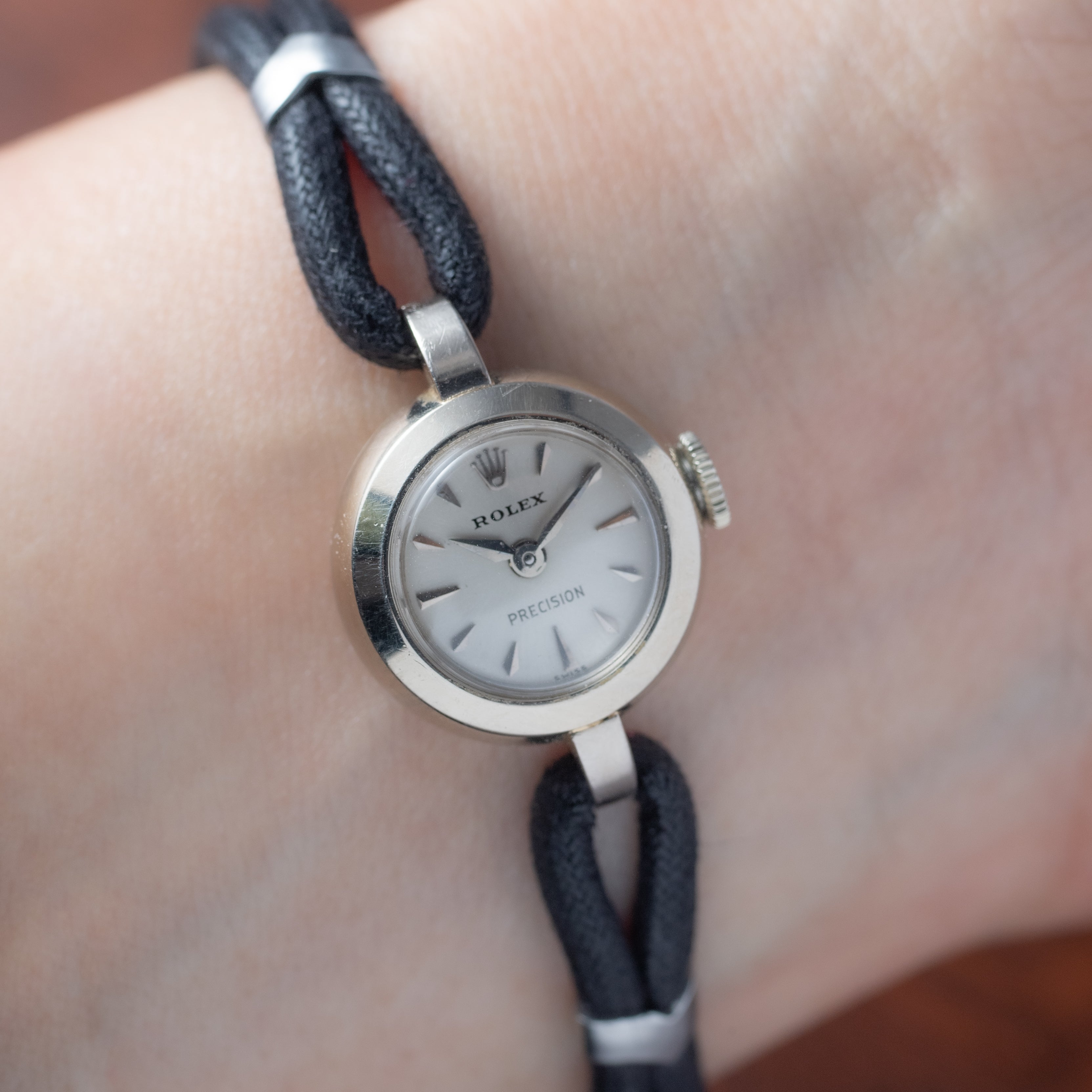 ロレックス レディース 18KWG 南京虫 1950年代製 純正バックル 手巻き