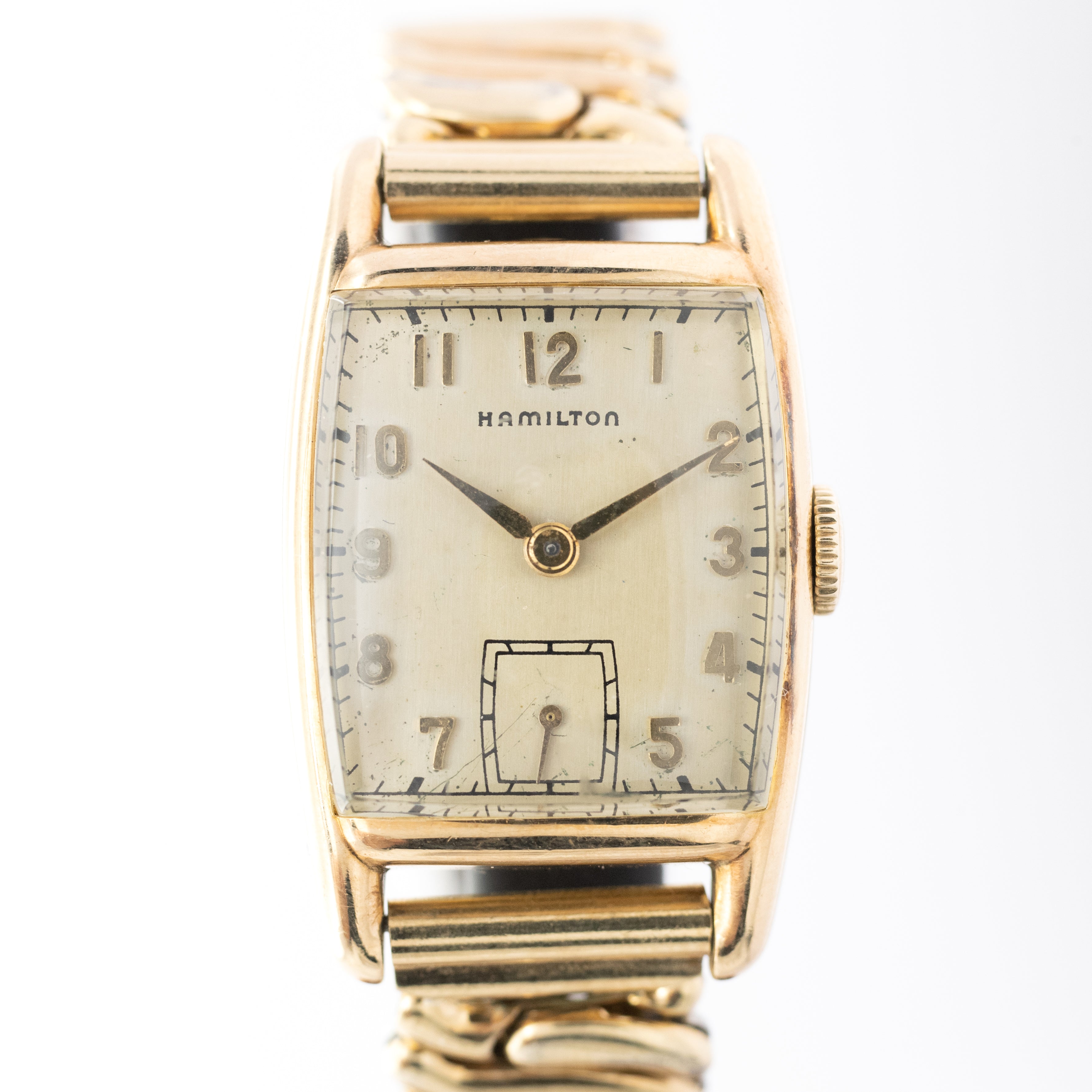 ハミルトン 角金 10KGF トノー型 手巻き 1940年代