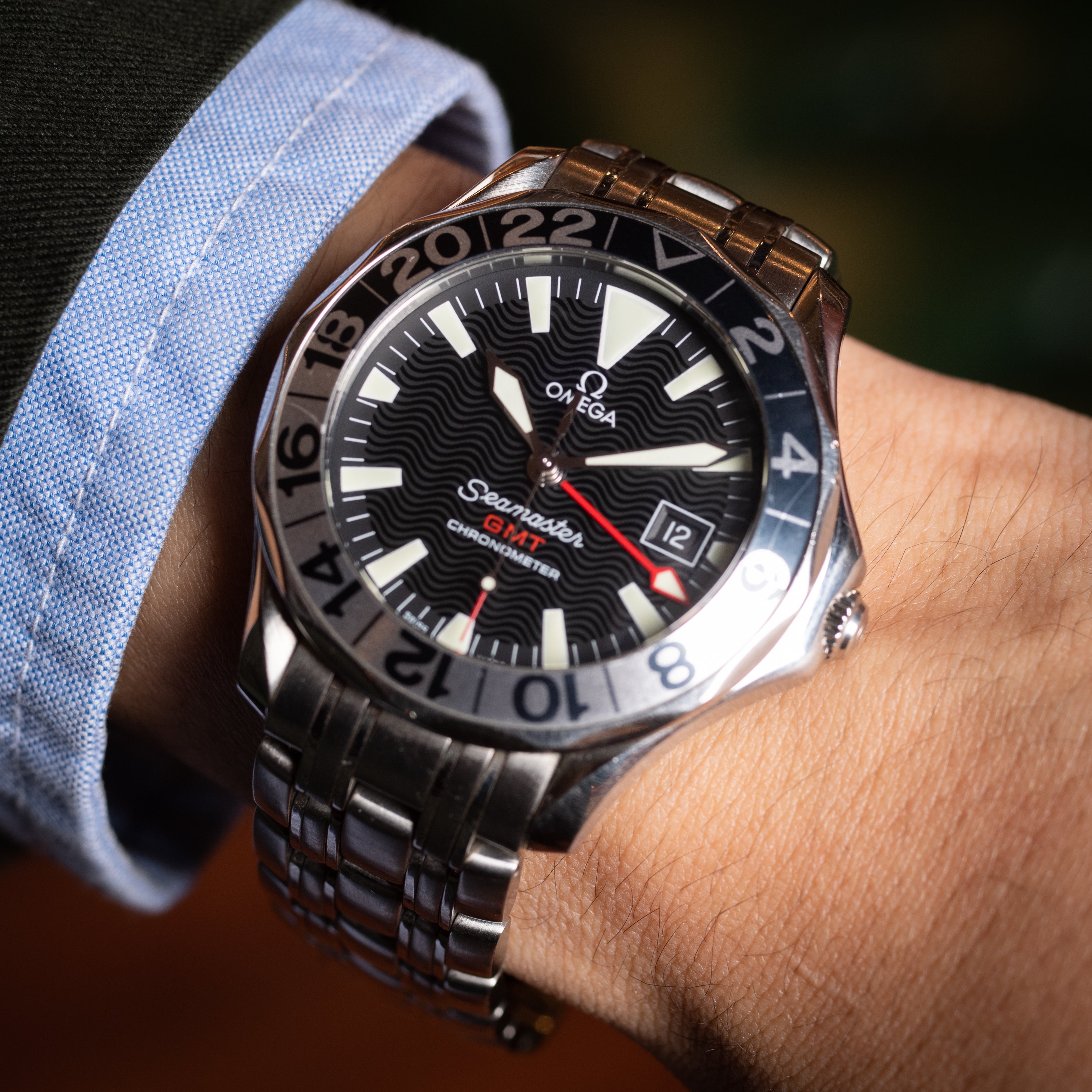 オメガ シーマスターGMT 1999年製 ギャラ、タグ付き シーマスター50周年記念モデル