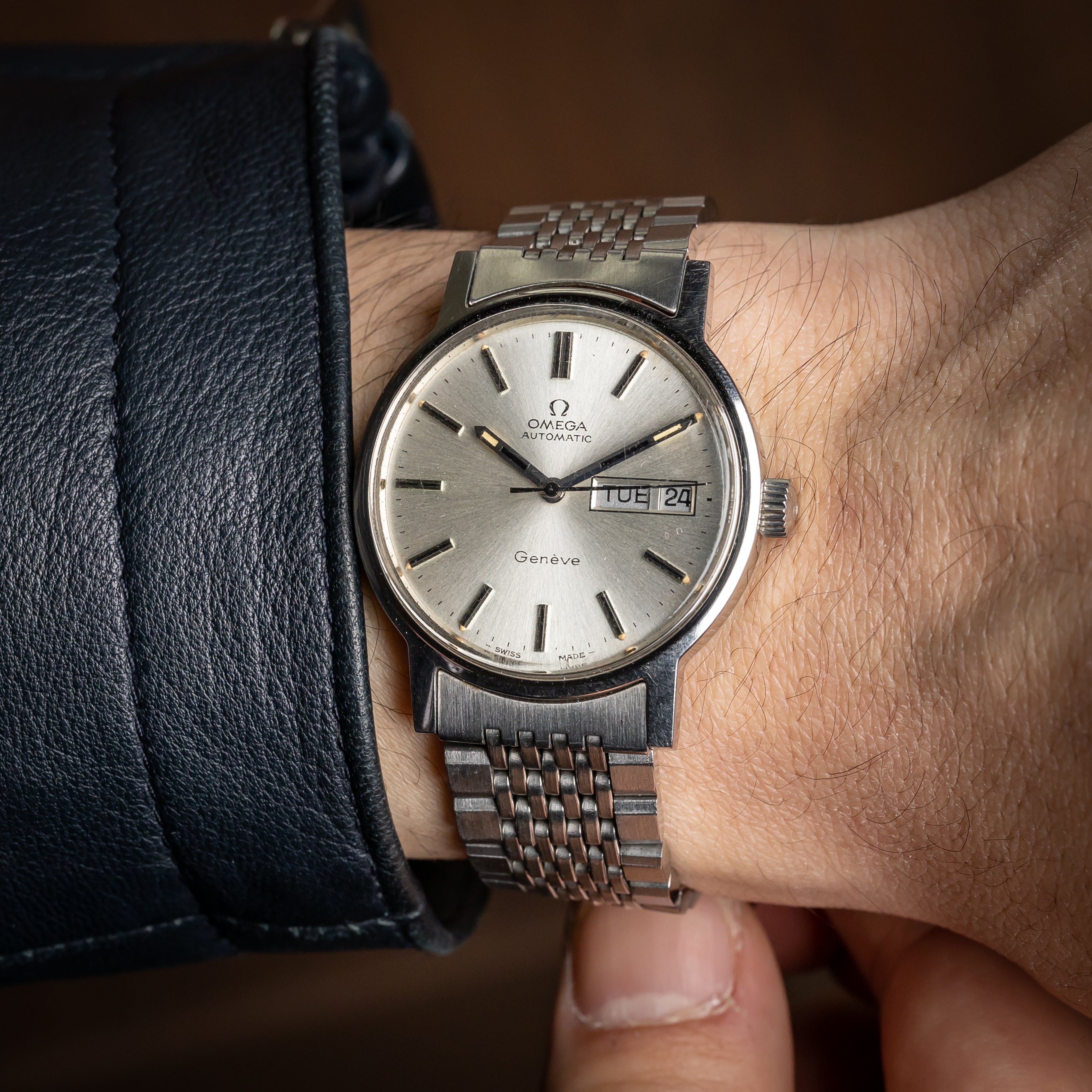 オメガ ジュネーブ オートマチック 1974年製 純正ステンレスブレス