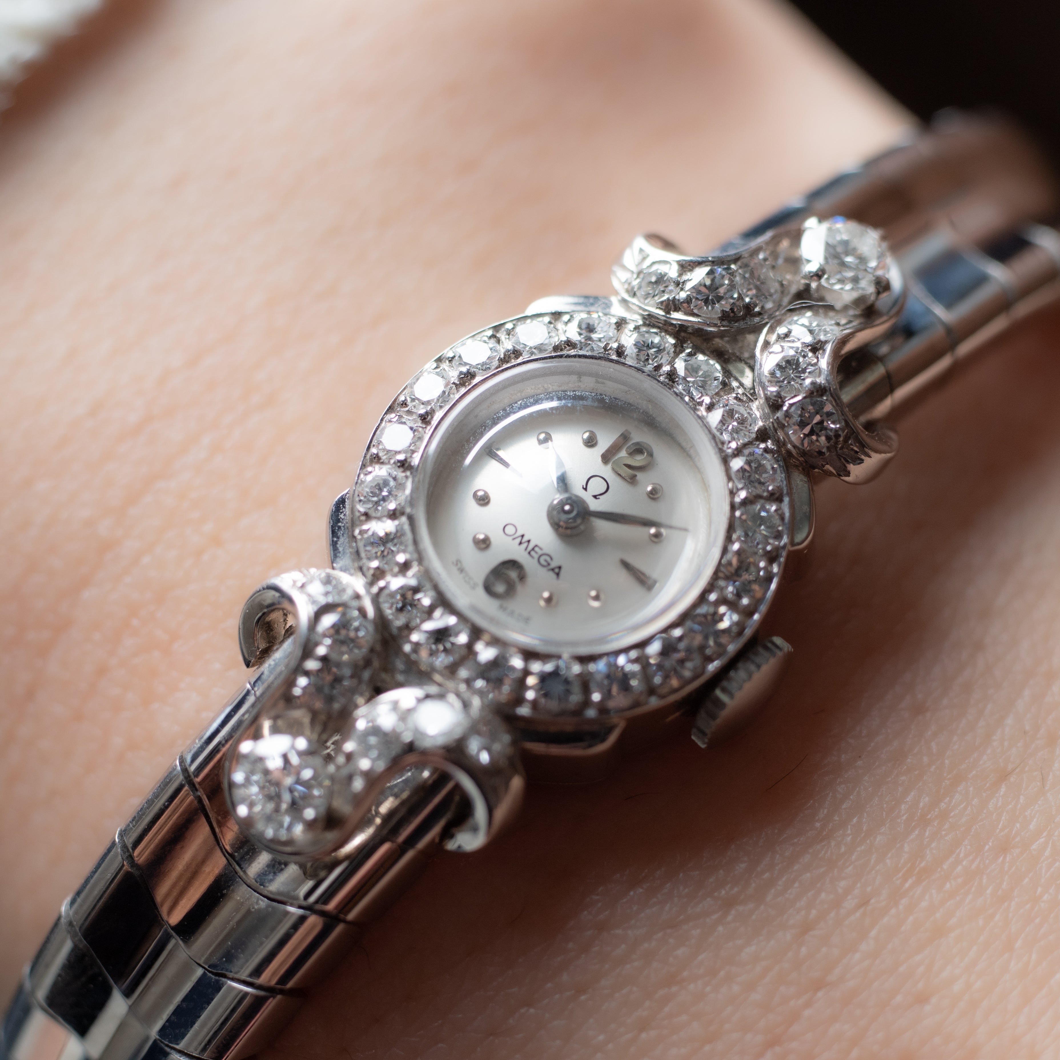 オメガ レディース ドレスウォッチ ダイヤ プラチナケース WGブレス 1952年製