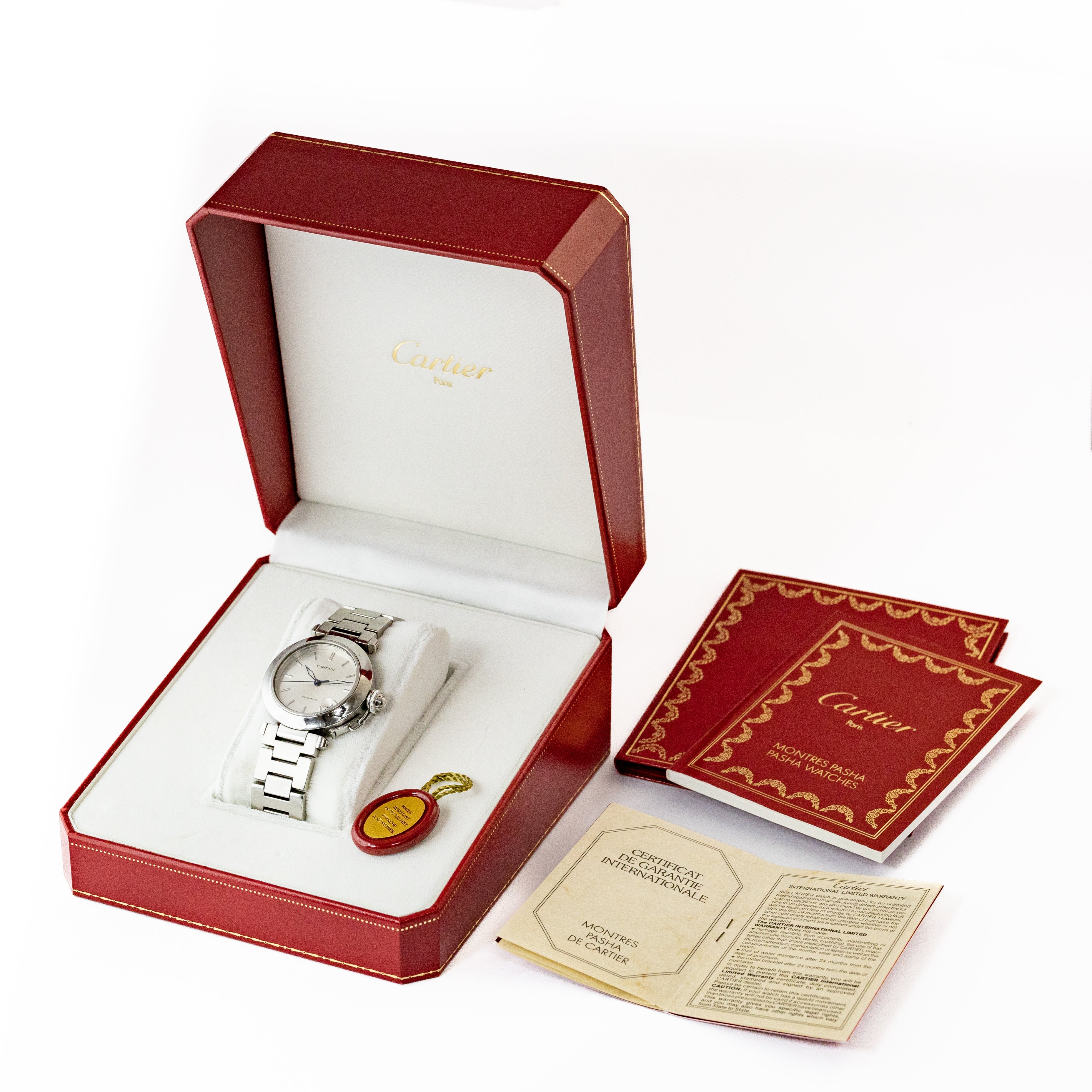 カルティエ パシャC ホワイトダイヤル 箱ギャラ付き 2000年代製