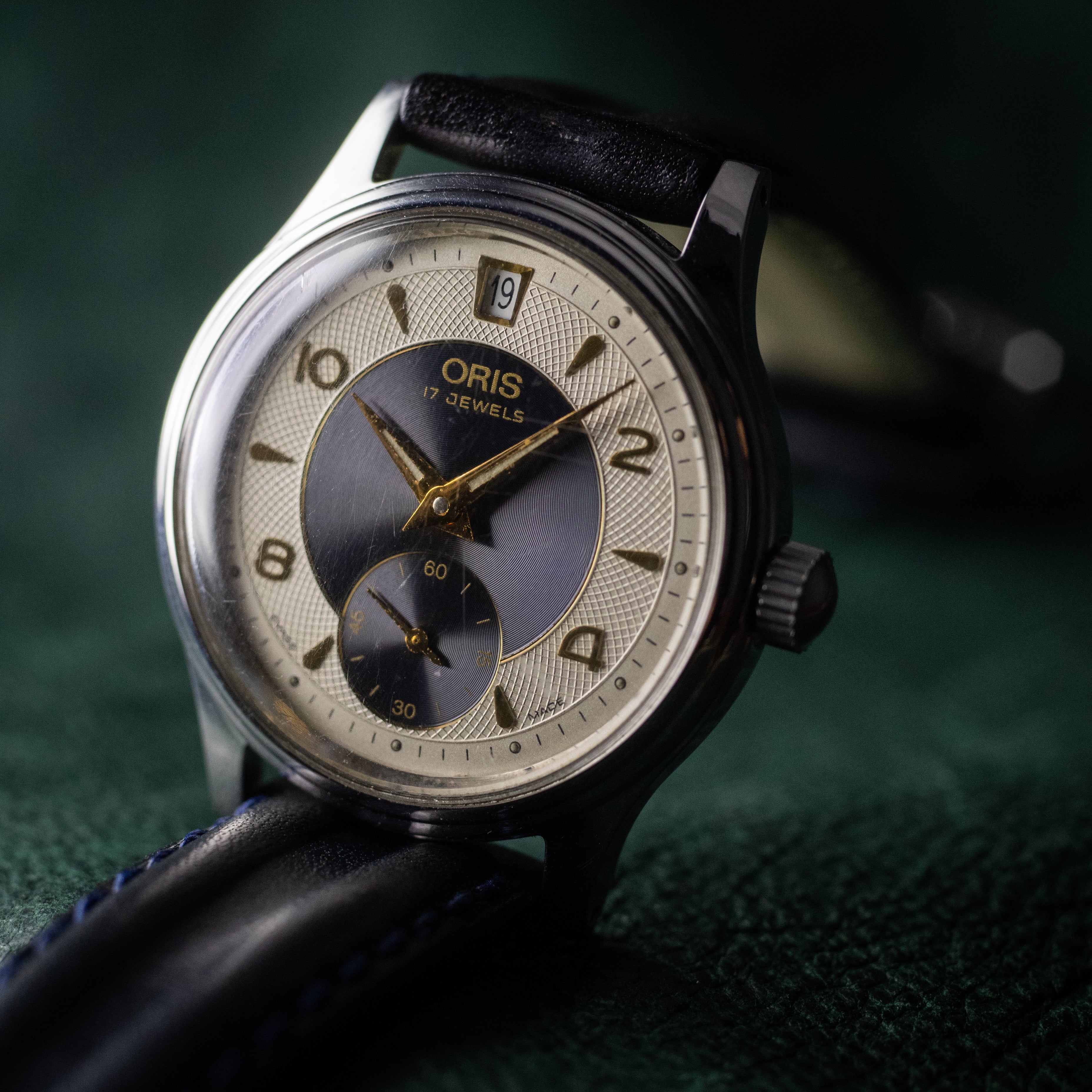 オリス ツートンダイヤル 12時位置デイト スモールセコンド 1990年代製