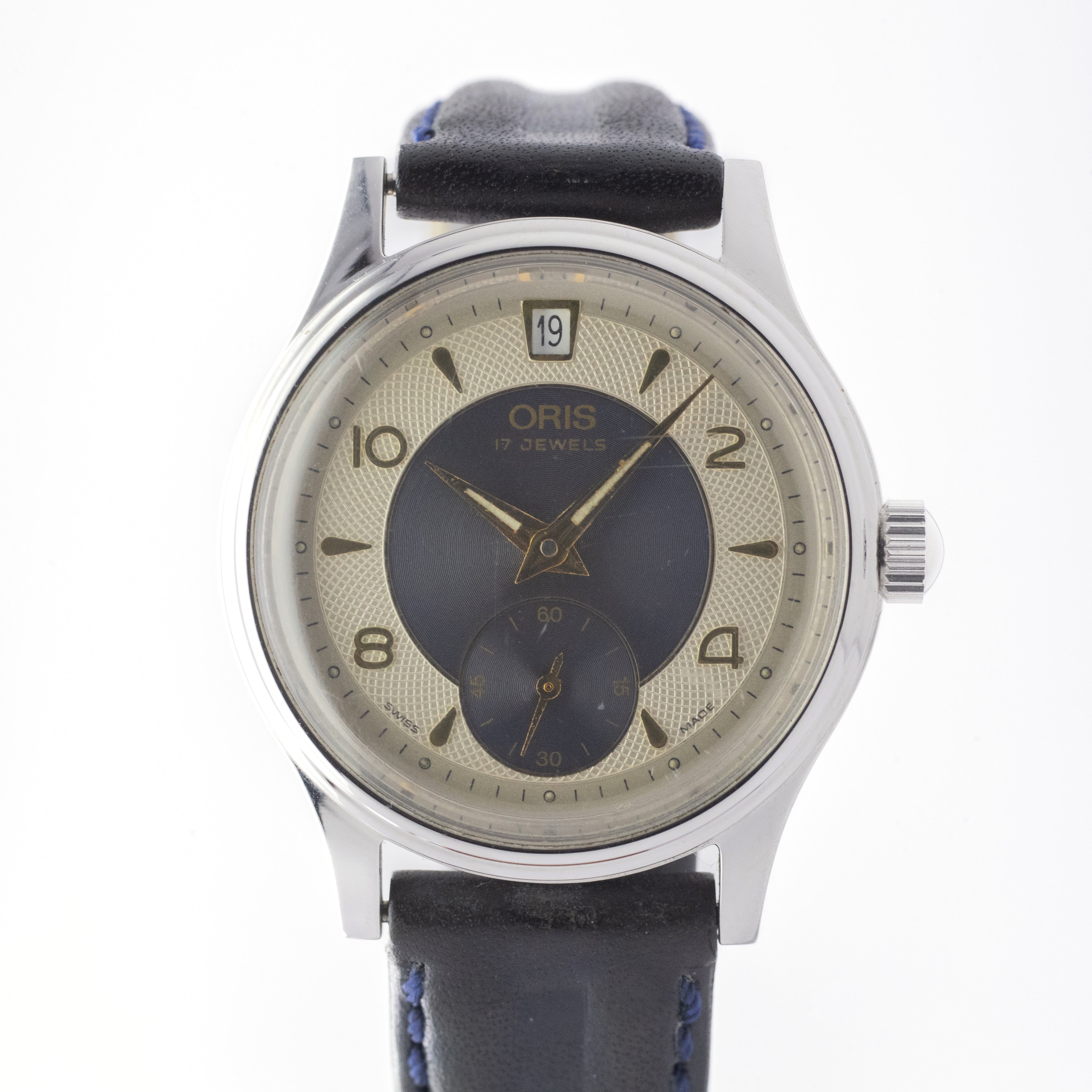 オリス ツートンダイヤル 12時位置デイト スモールセコンド 1990年代製