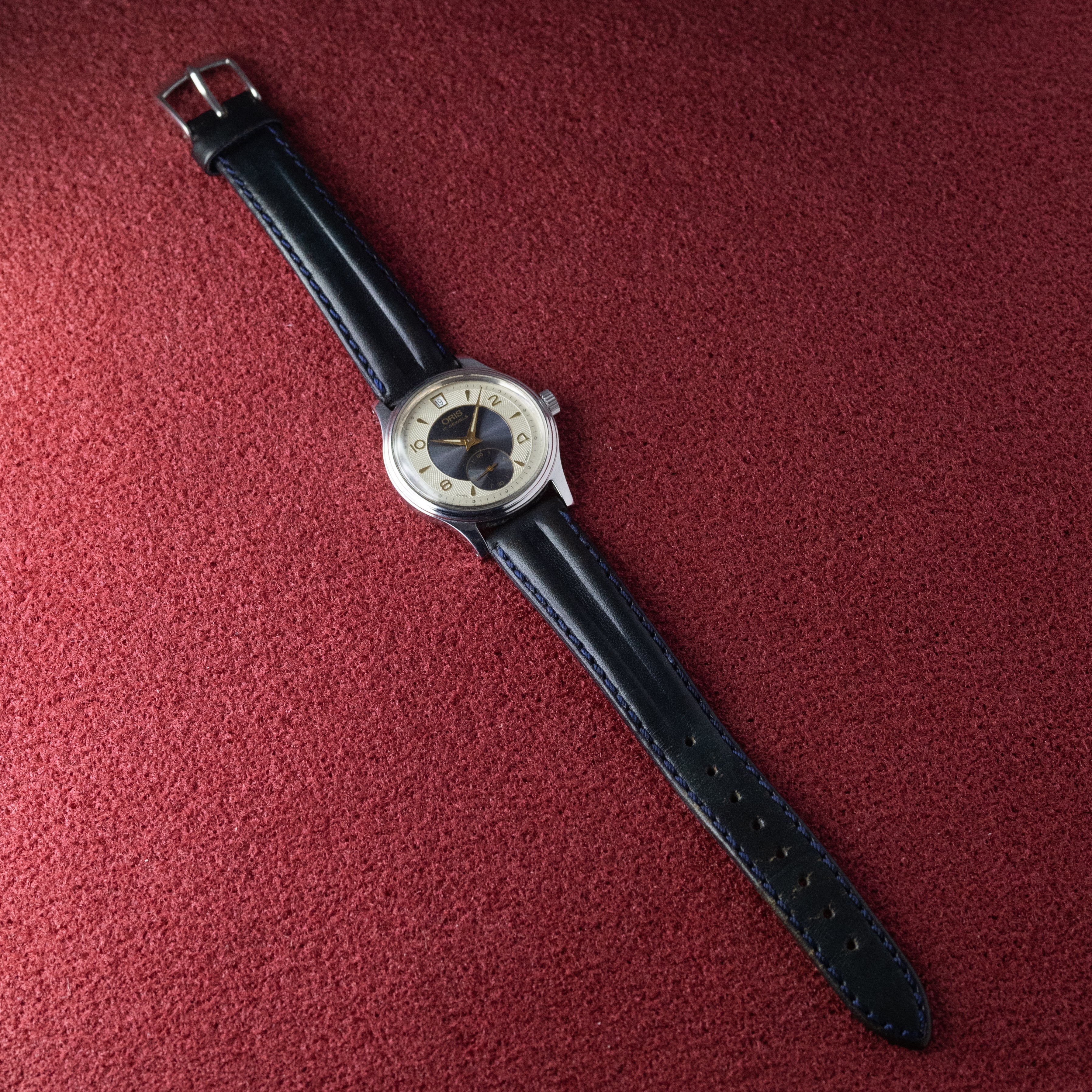 オリス ツートンダイヤル 12時位置デイト スモールセコンド 1990年代製