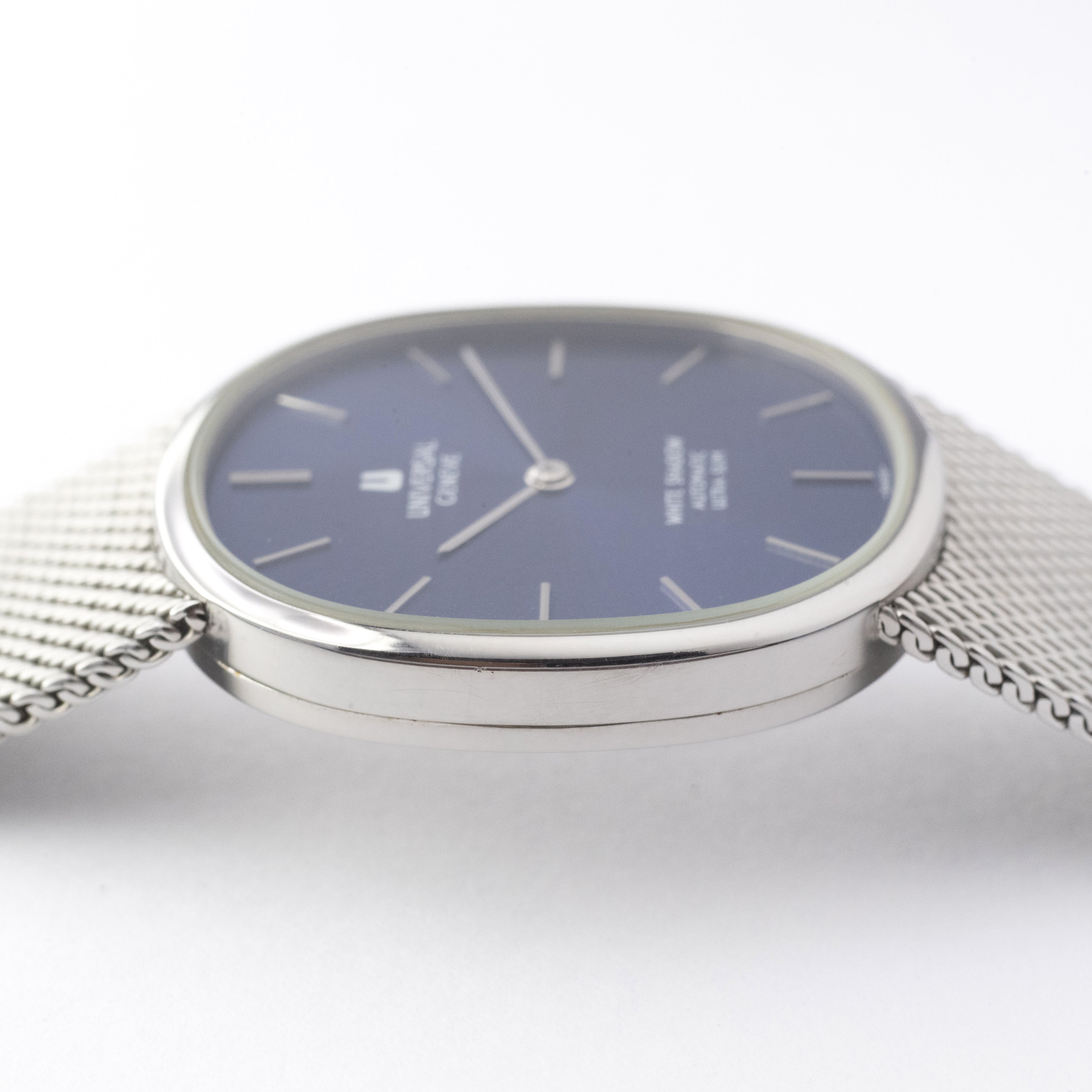 ユニバーサル ジュネーブ ホワイトシャドウ ブルーダイヤル マイクロローター自動巻き 1960年代製