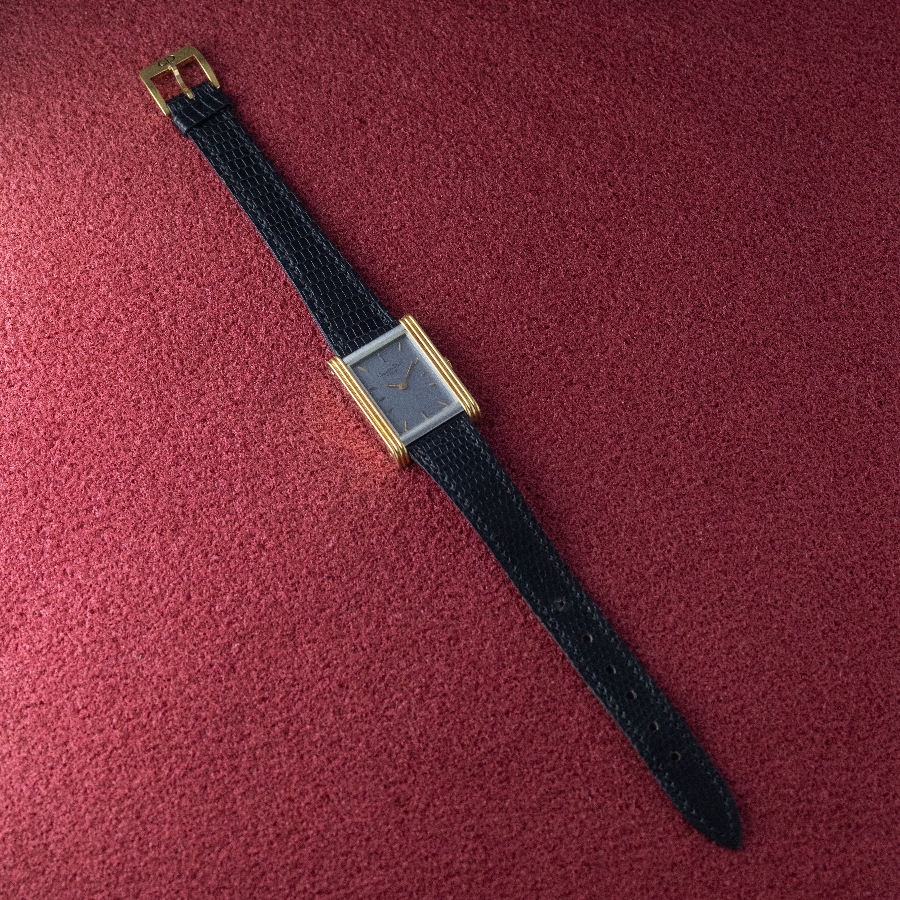 クリスチャンディオール タンクウォッチ 18KYG+SSコンビ 手巻き式 1980年代製