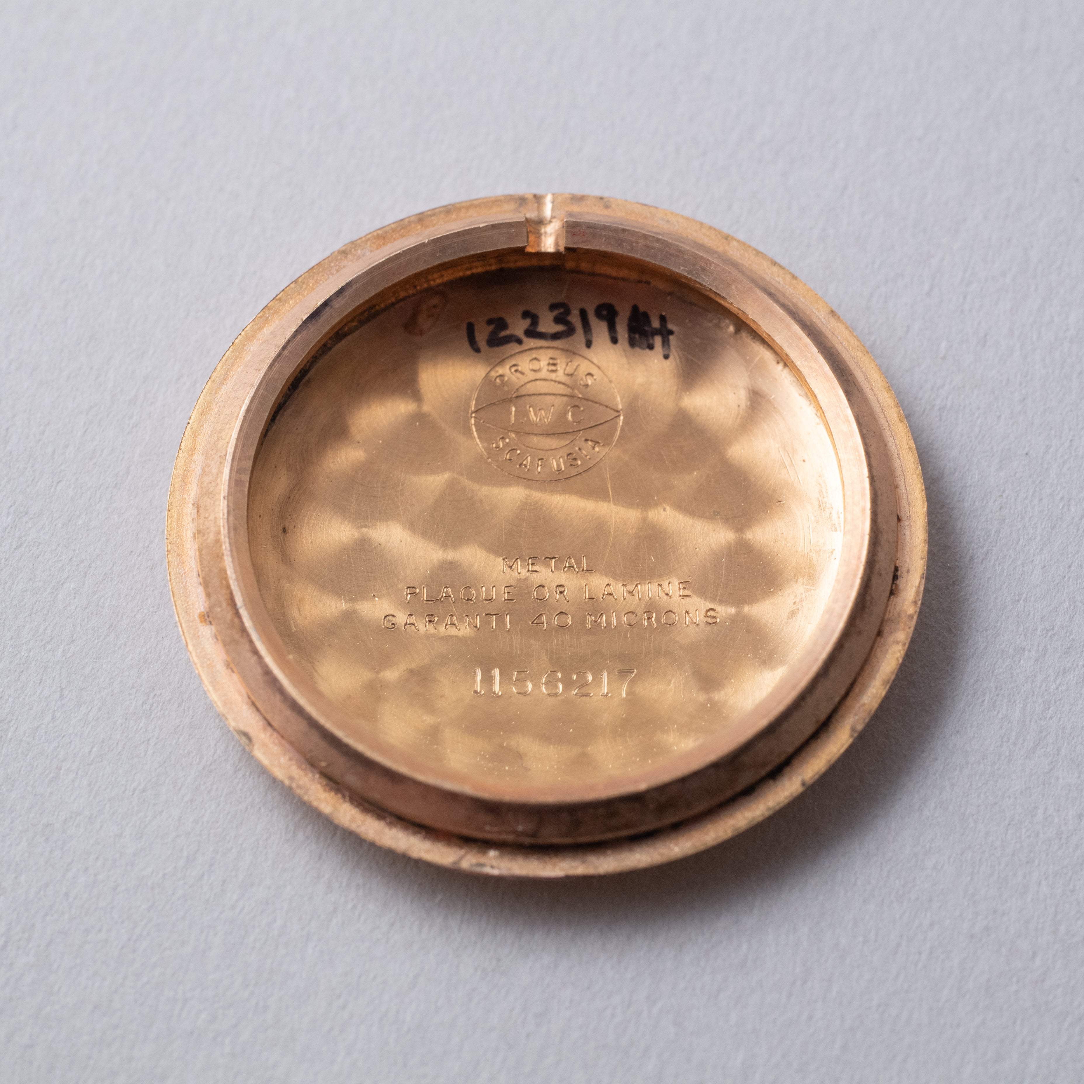 IWC オリジナルブラックダイヤル Cal.60 1940年代製 金張りケース 手巻 オールドインター