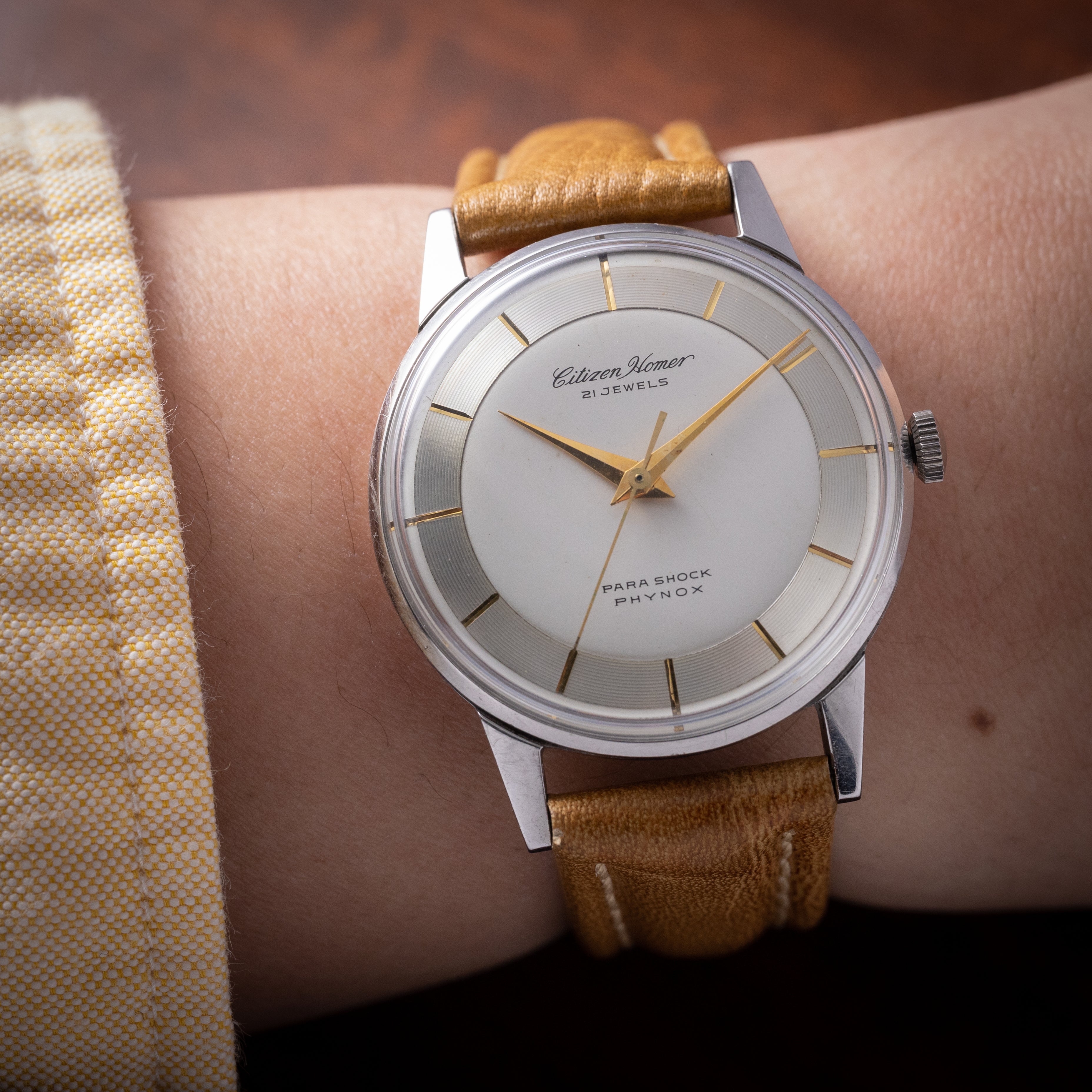 シチズン ホーマー 21石 ツートンダイヤル 1961年製 パラショック フィノックス