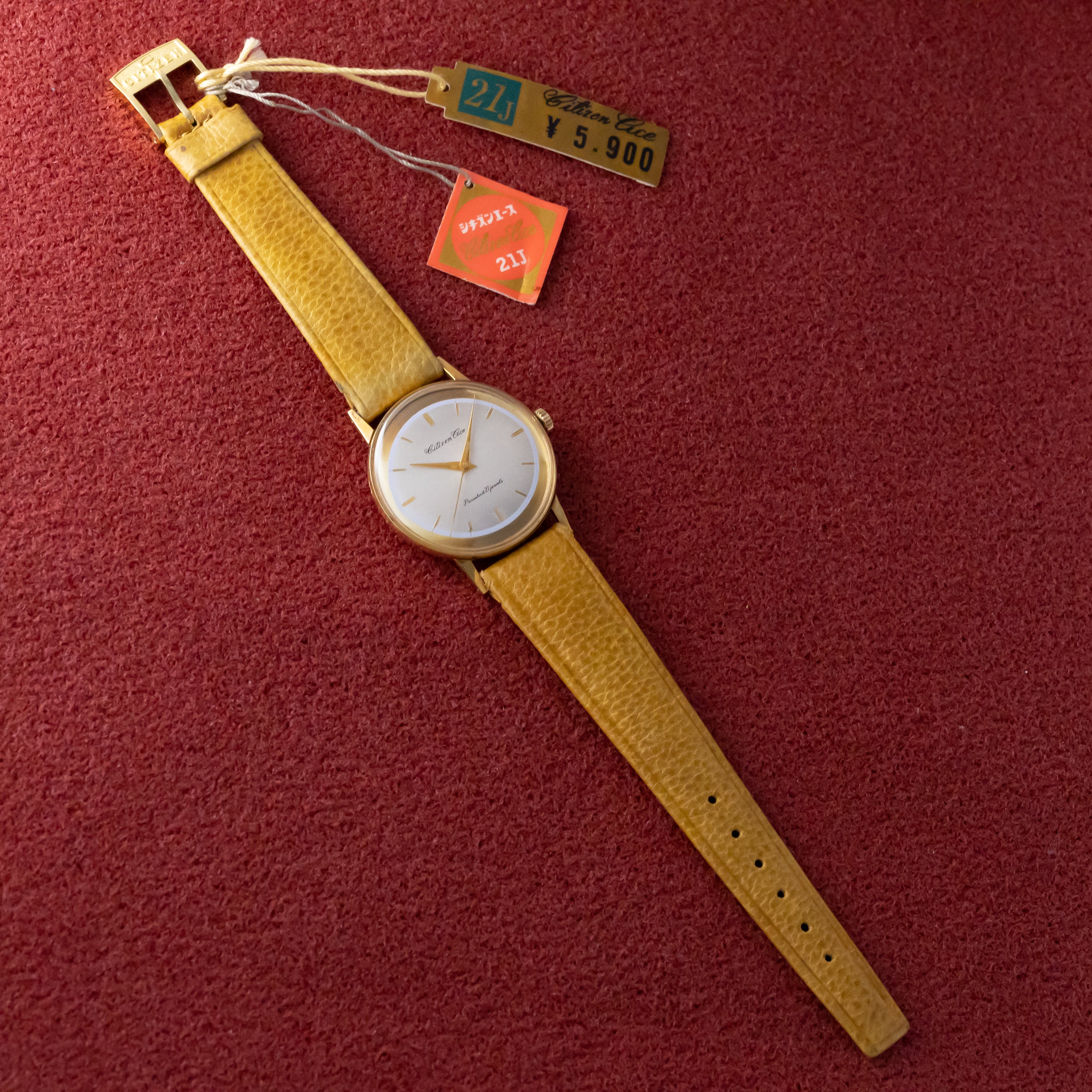 シチズン エース タグ付き美品 1961年製 オリジナル革ベルト尾錠 Ref.A15702