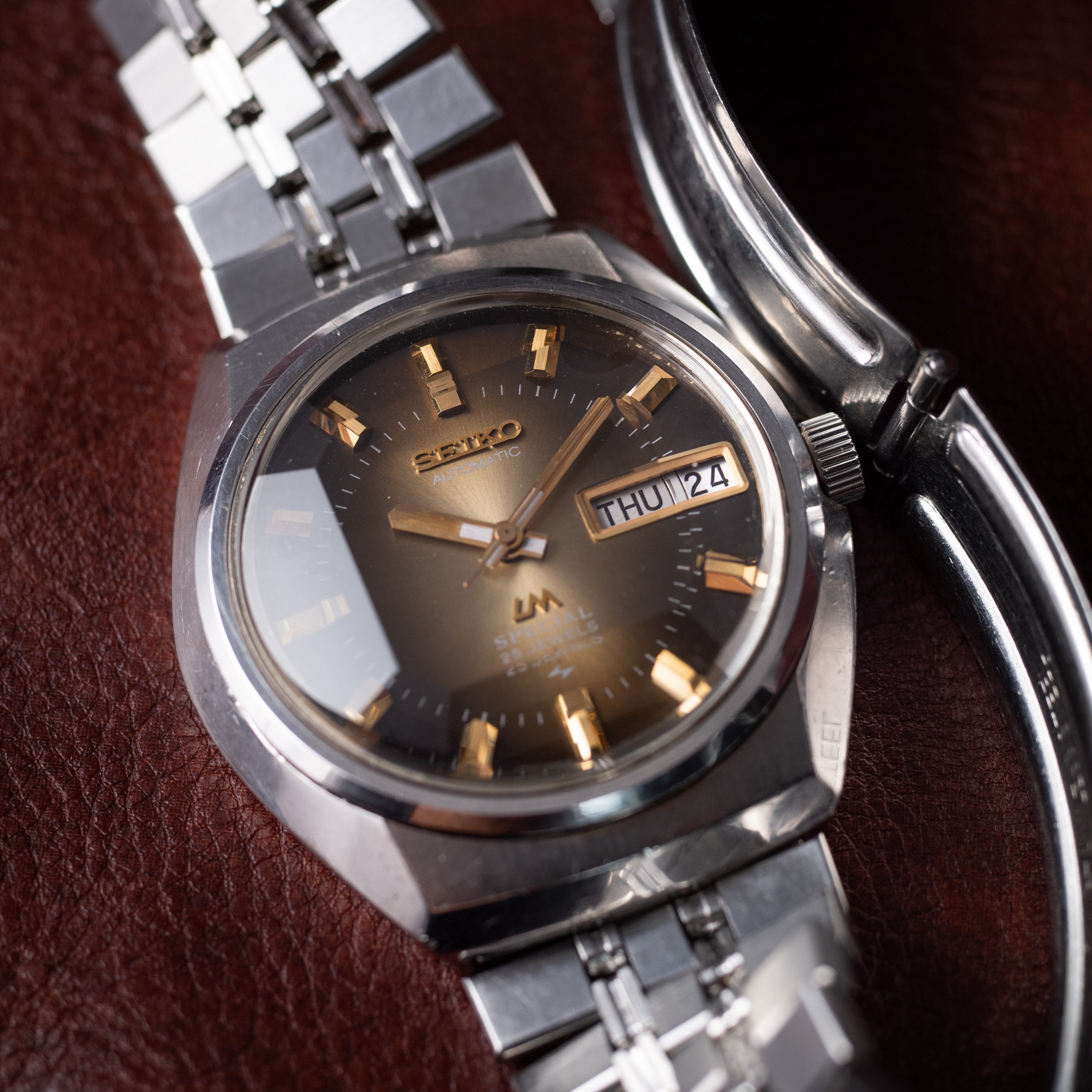 セイコー LMスペシャル 1974年製 カットガラス ブラウン Ref.5216-6020 純正ブレス付き