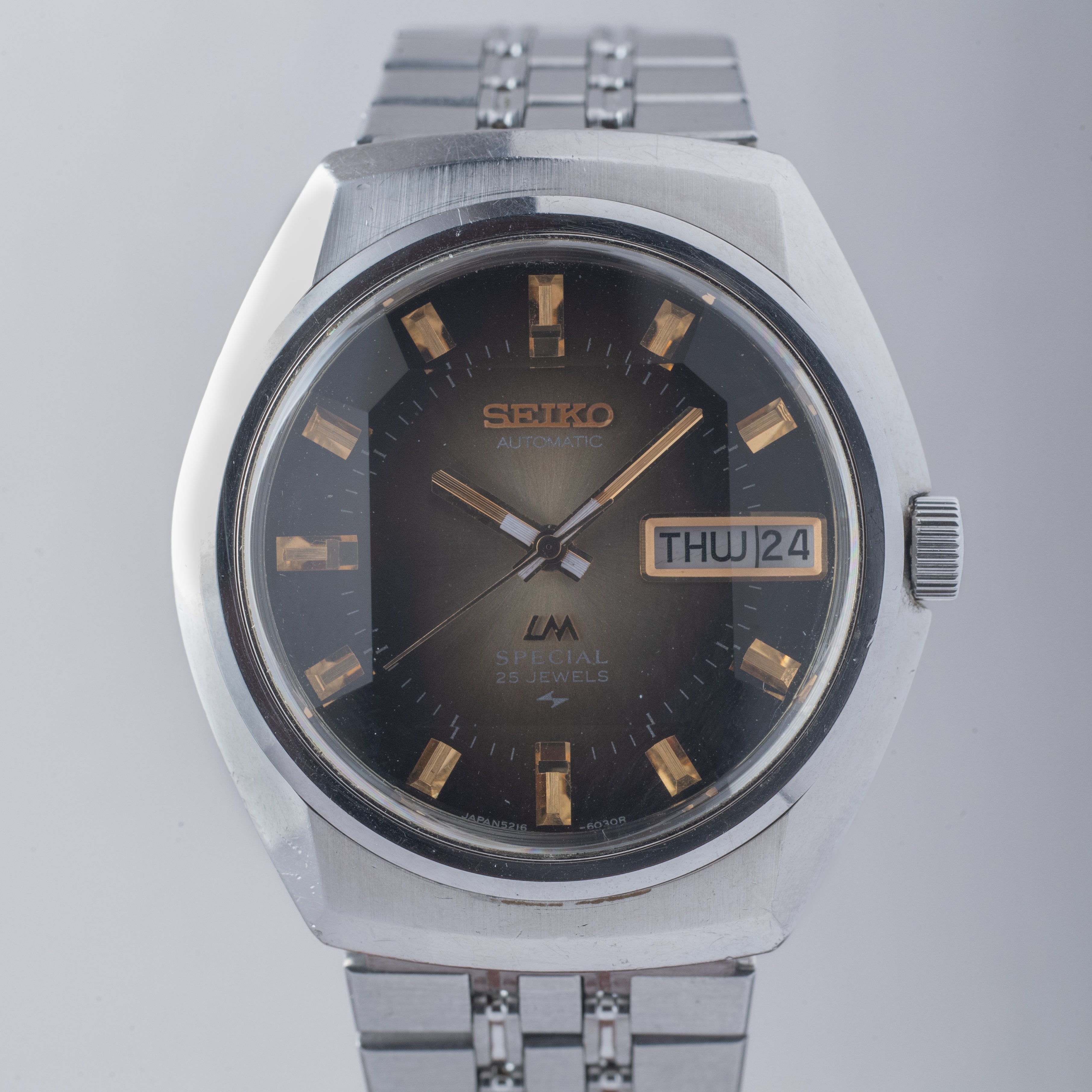 セイコー LMスペシャル 1974年製 カットガラス ブラウン Ref.5216-6020 純正ブレス付き