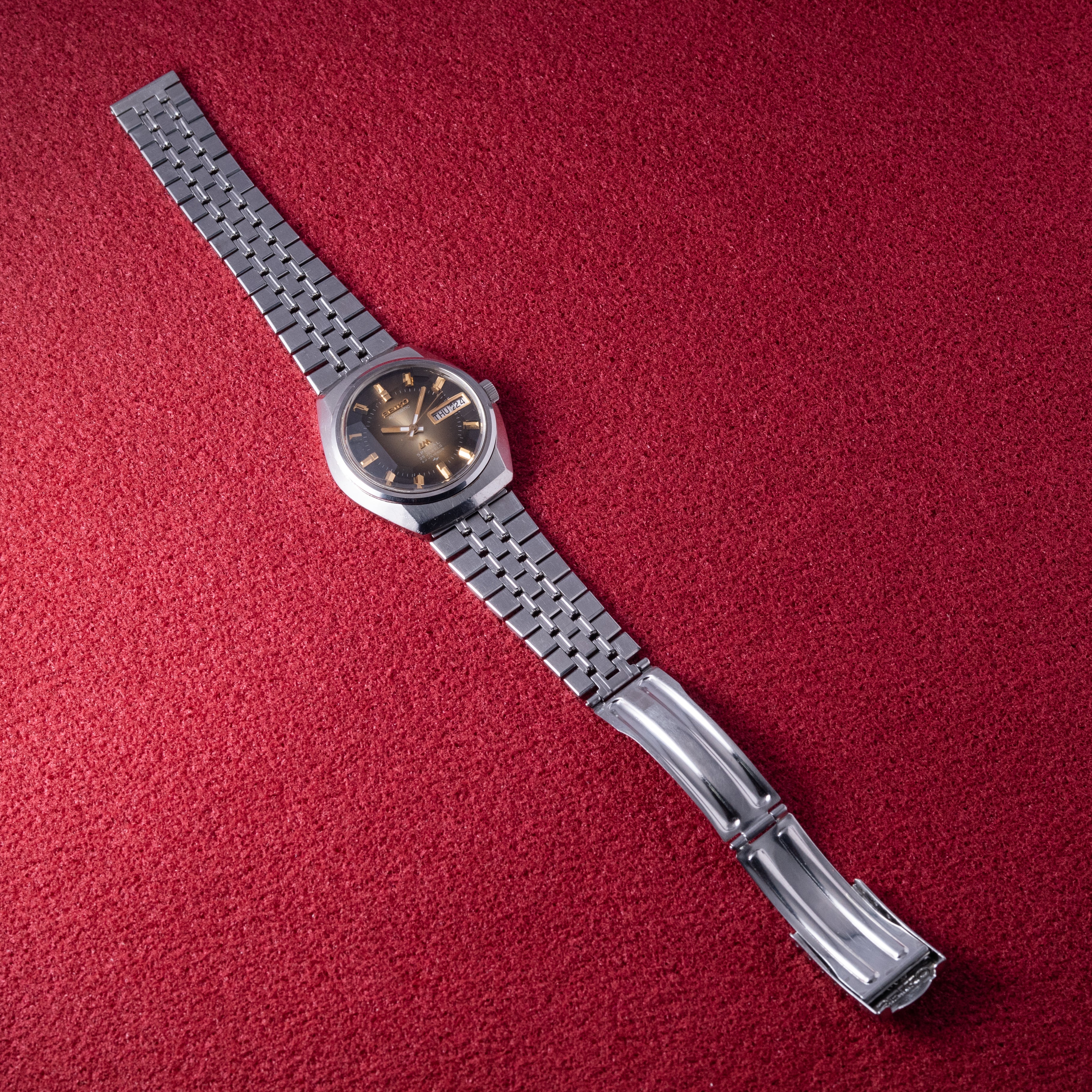 セイコー LMスペシャル 1974年製 カットガラス ブラウン Ref.5216-6020 純正ブレス付き