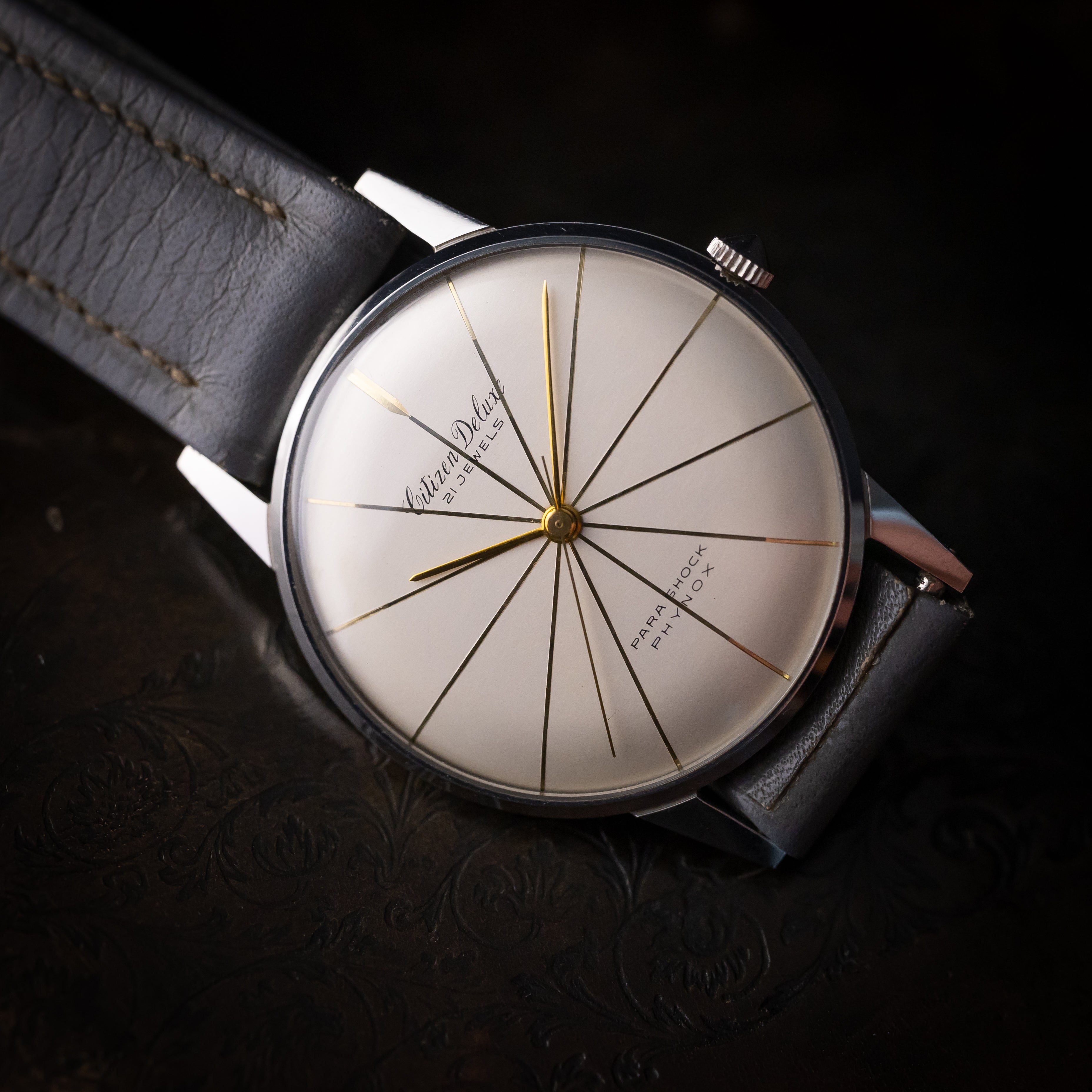 シチズン デラックス タグ付き美品 1959年製 オリジナル革ベルト尾錠 15070SS