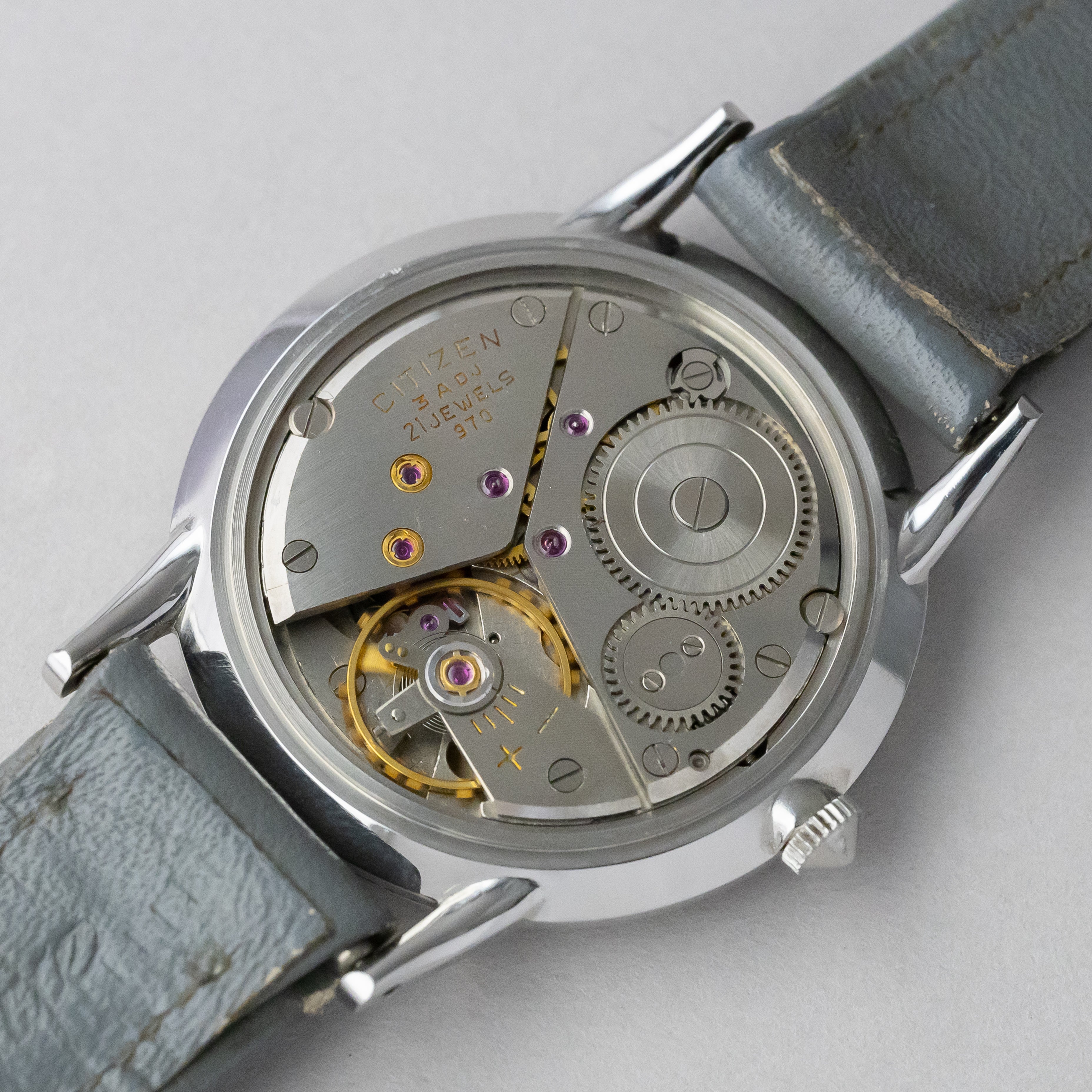 シチズン デラックス タグ付き美品 1959年製 オリジナル革ベルト尾錠 15070SS