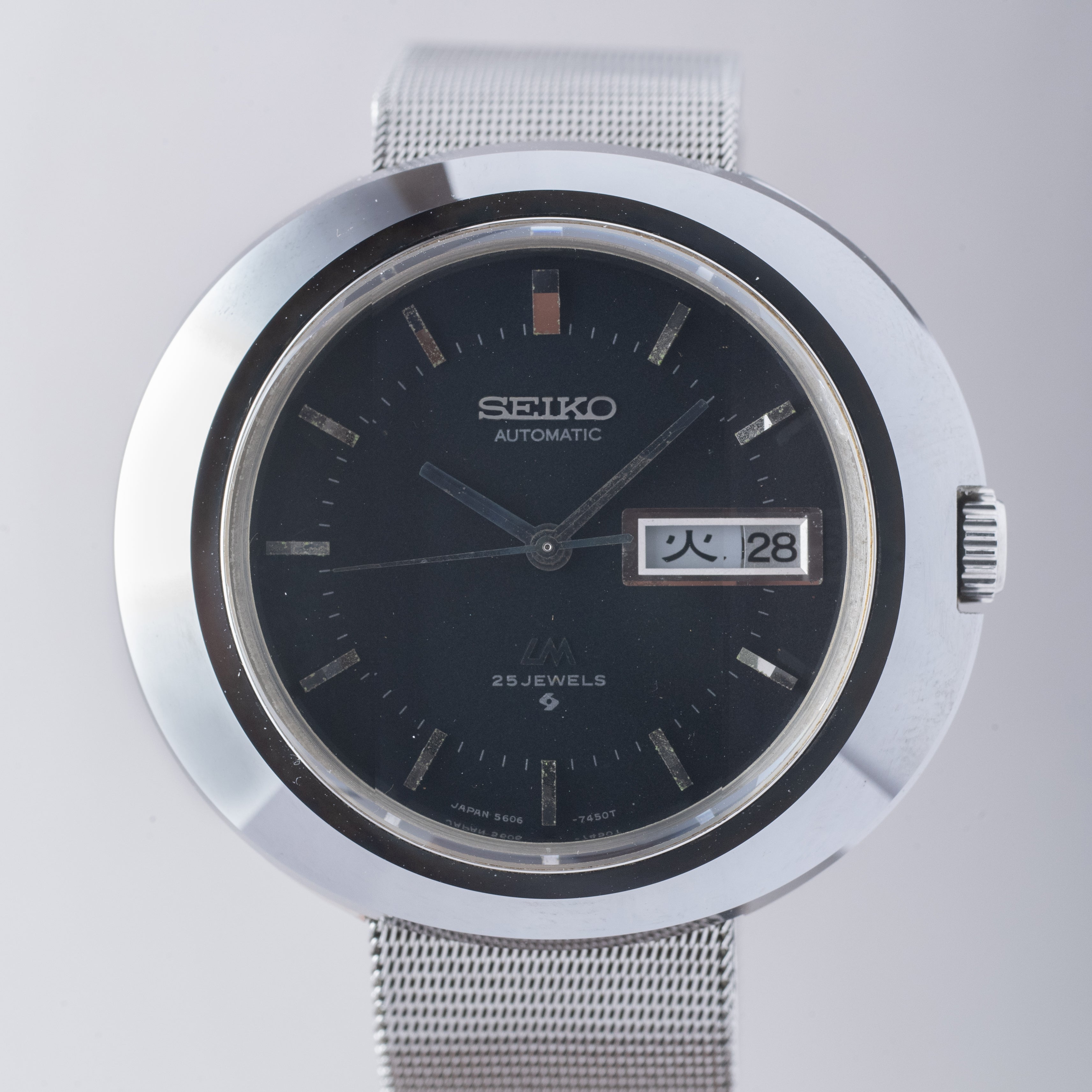 セイコー LM 超硬ケース 3面カットガラス 1972年製 純正ブレス NSAGケース