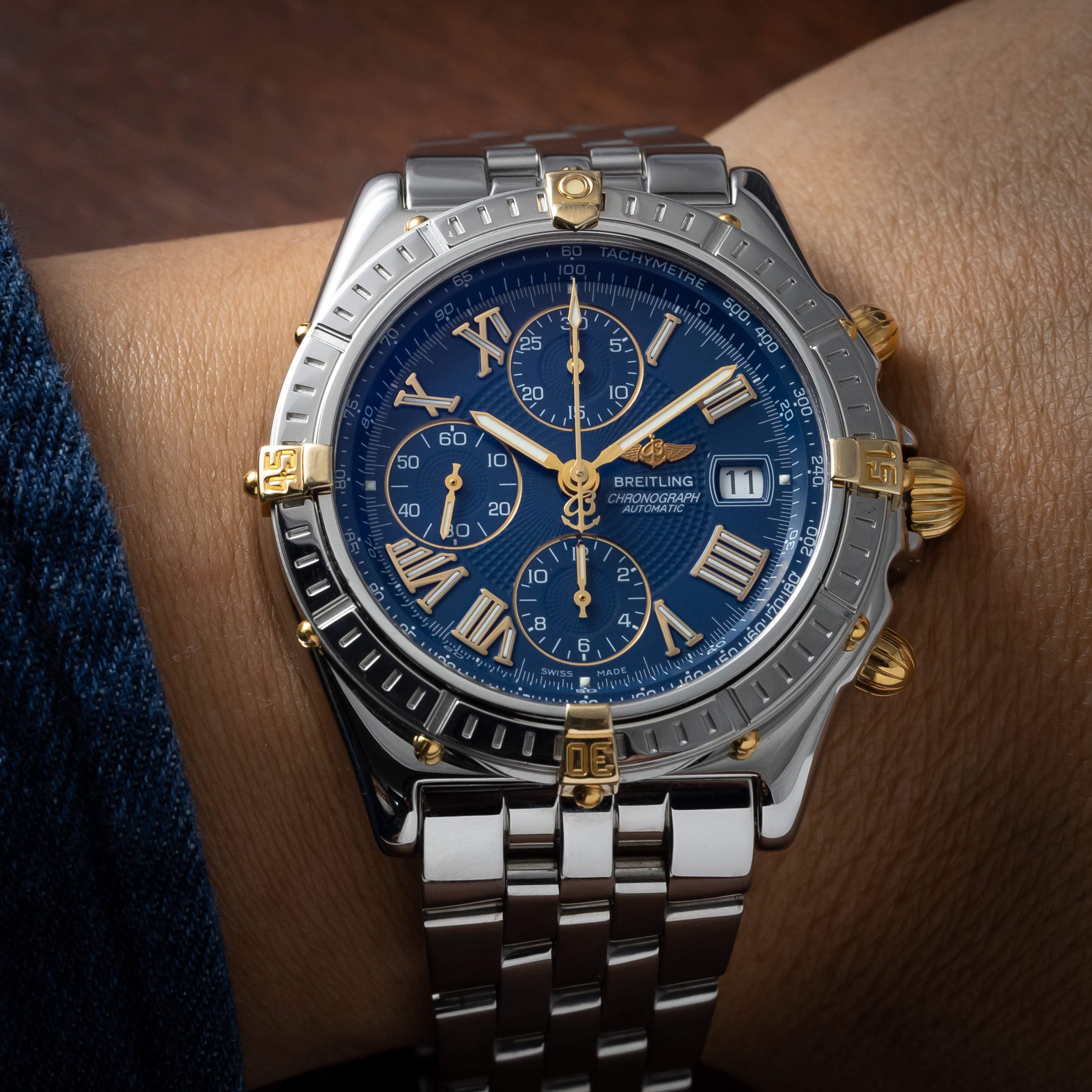 ブライトリング クロスウインド クロノグラフ ブルーダイヤル 1999年販売